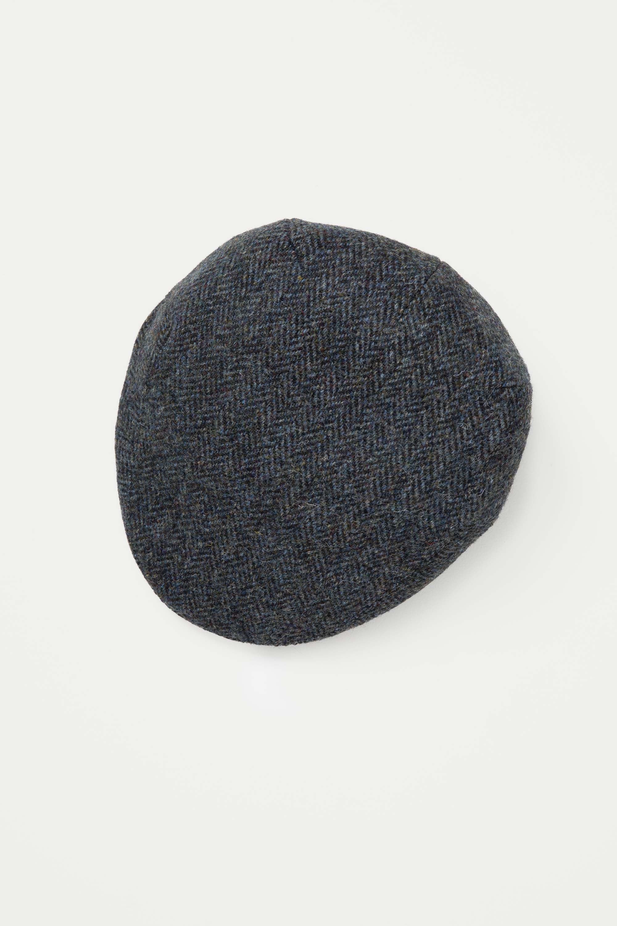 Harris Tweed Stornoway Cap - Blue Mix Herringbone - Image 3