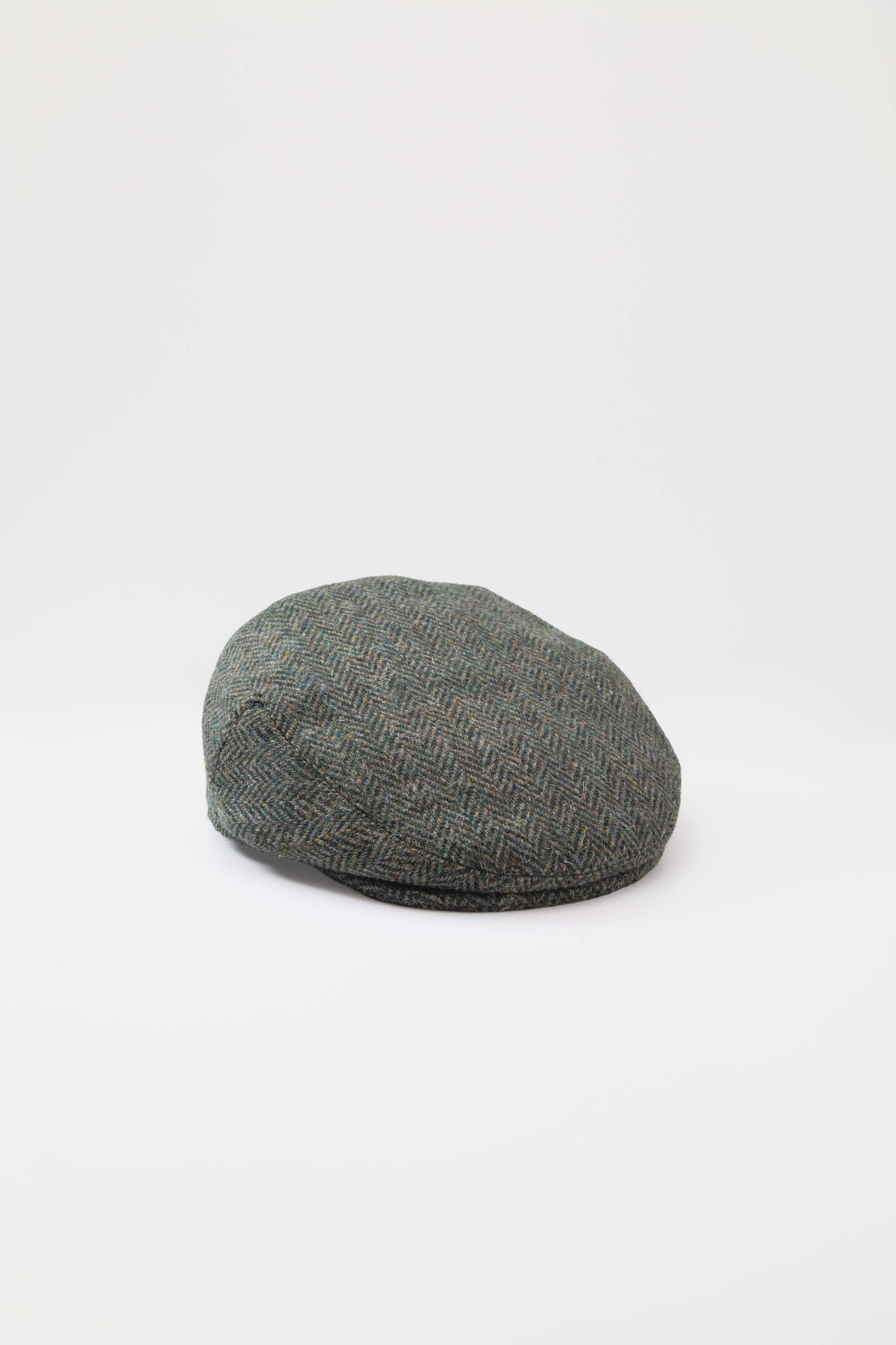 Harris Tweed Stornoway Cap - Dark Green Herringbone - Image 4