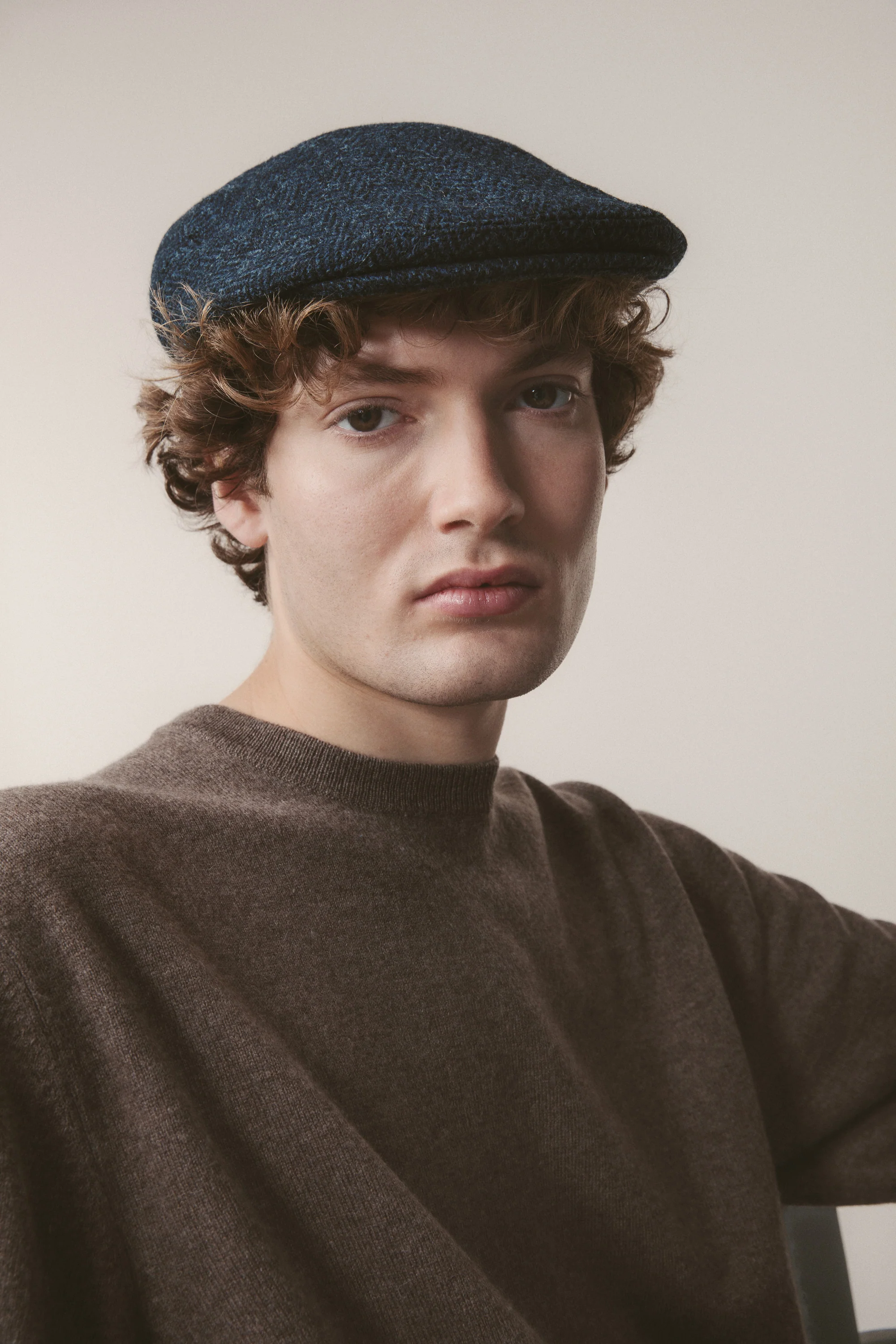 Harris Tweed Stornoway Cap - Dark Navy Herringbone - Image 2
