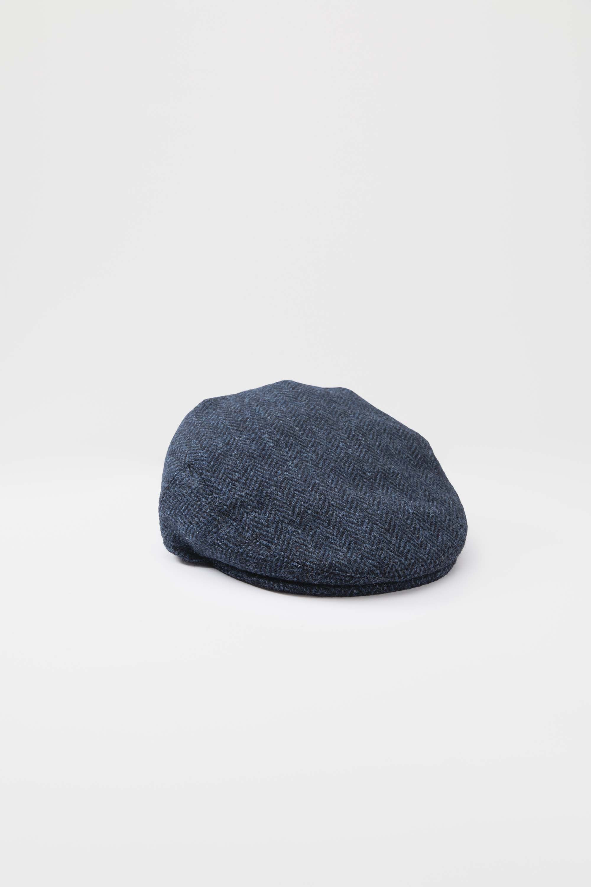 Harris Tweed Stornoway Cap - Dark Navy Herringbone - Image 4