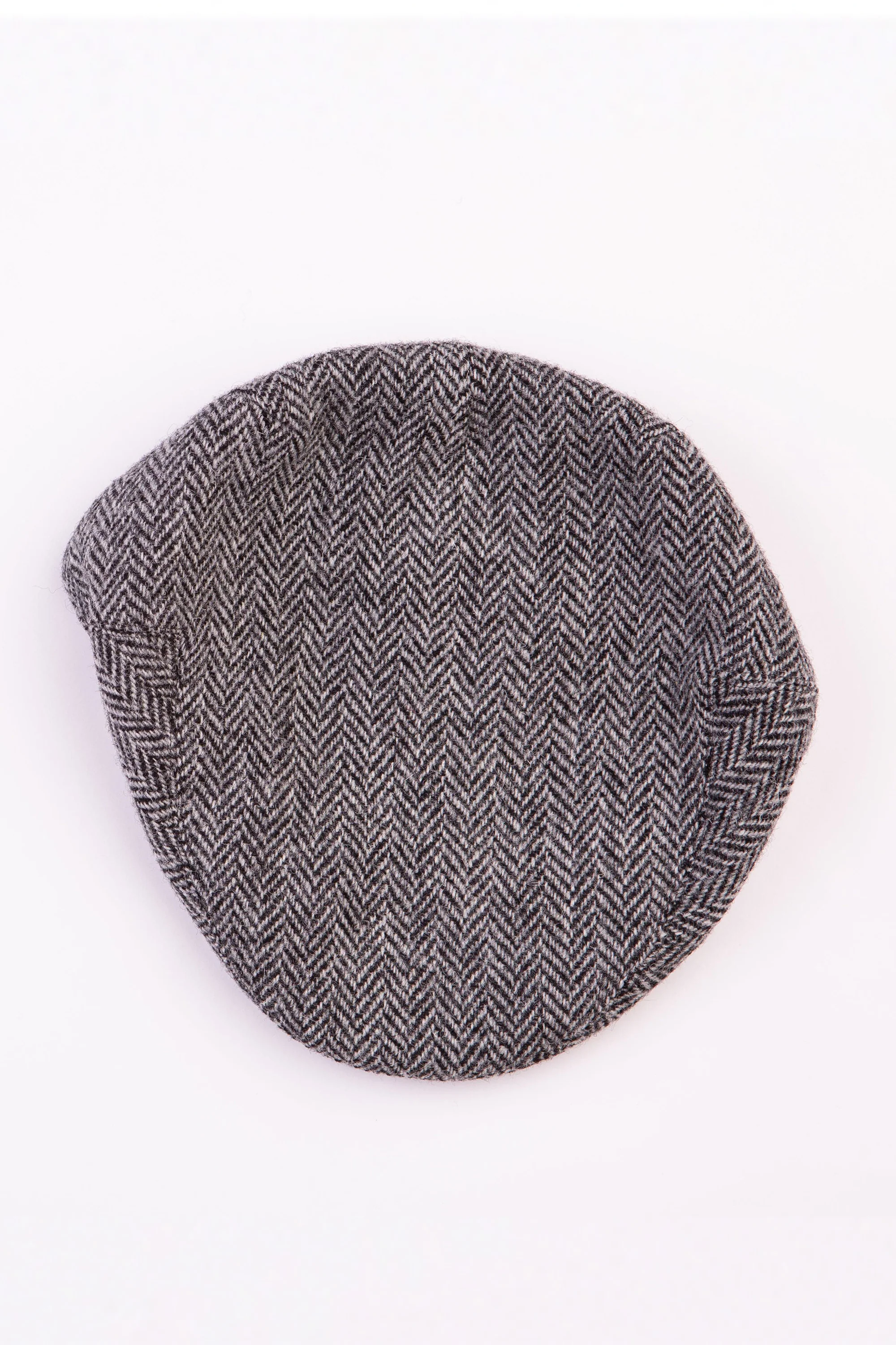 Harris Tweed Stornoway Cap - Light Grey Herringbone - Image 3