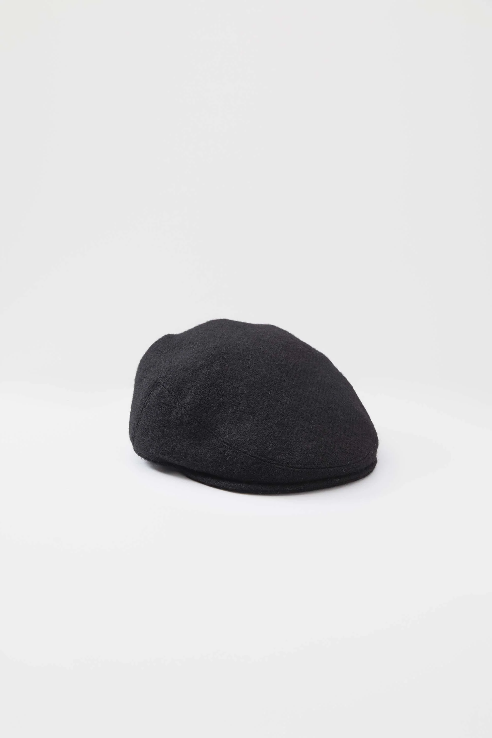 Harris Tweed Stornoway Cap - Plain Black Twill - Image 4