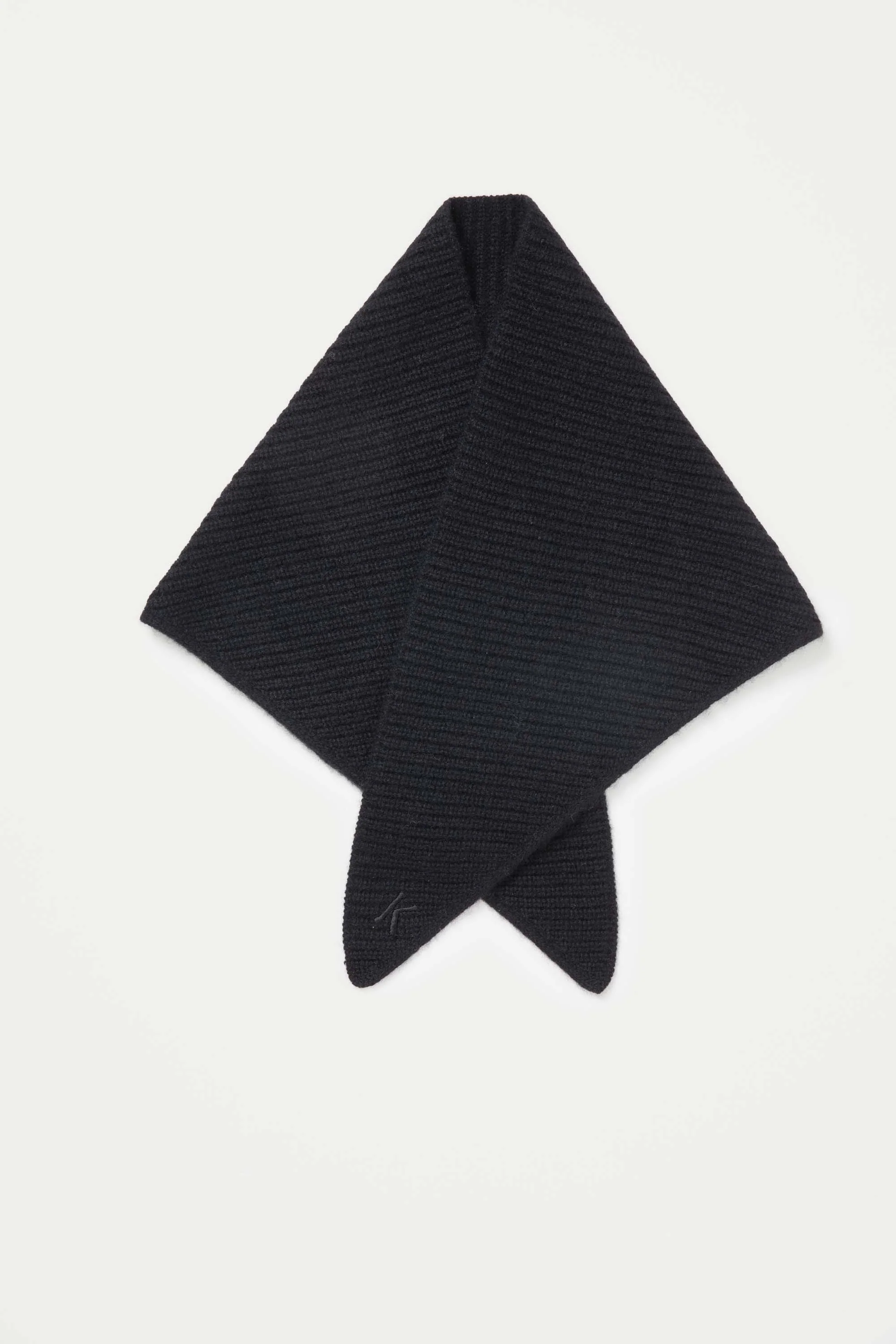 Knitted Cashmere Neck Tie - Black - Image 4