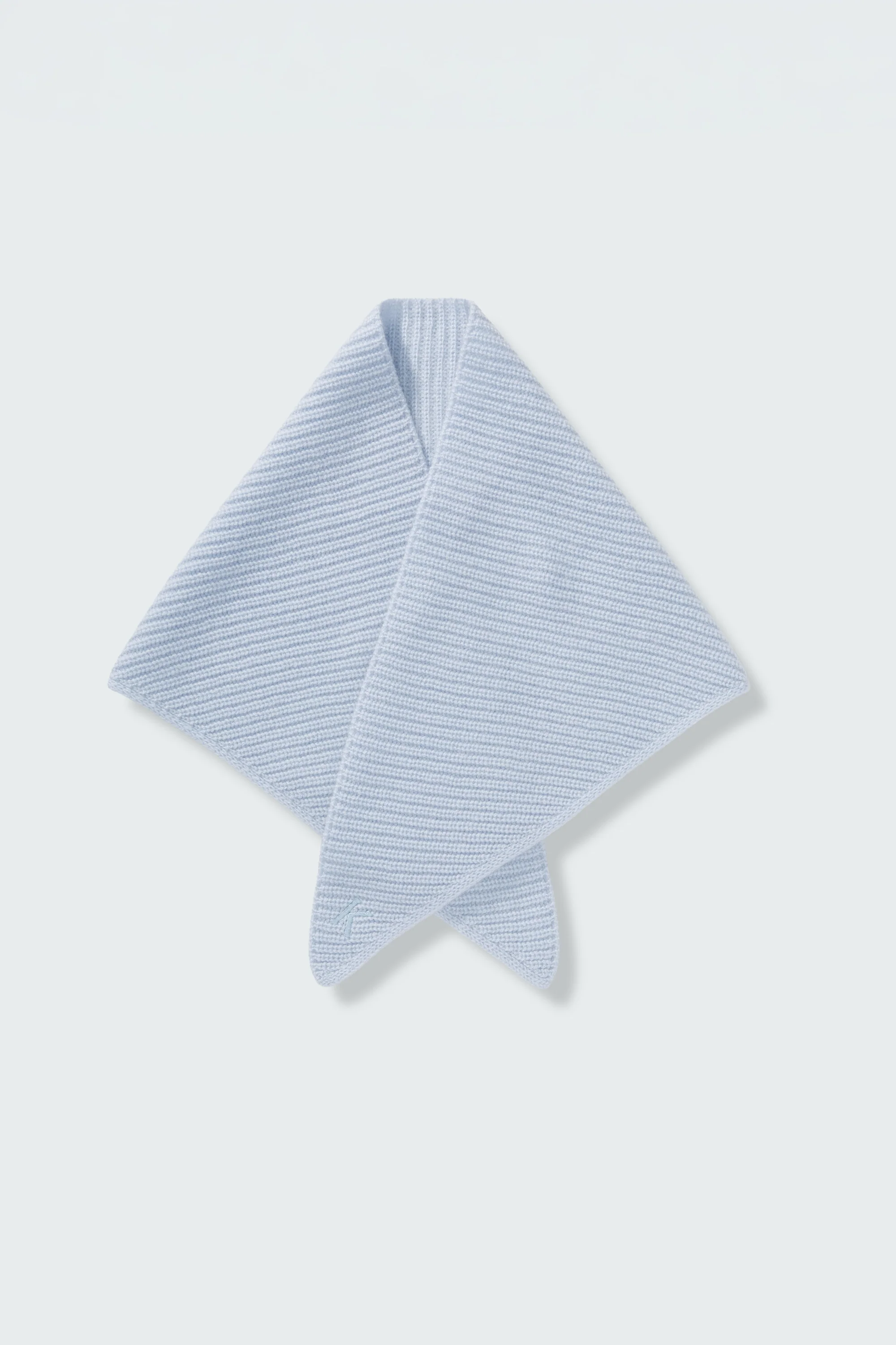 Knitted Cashmere Neck Tie - Blue Aura - Image 7