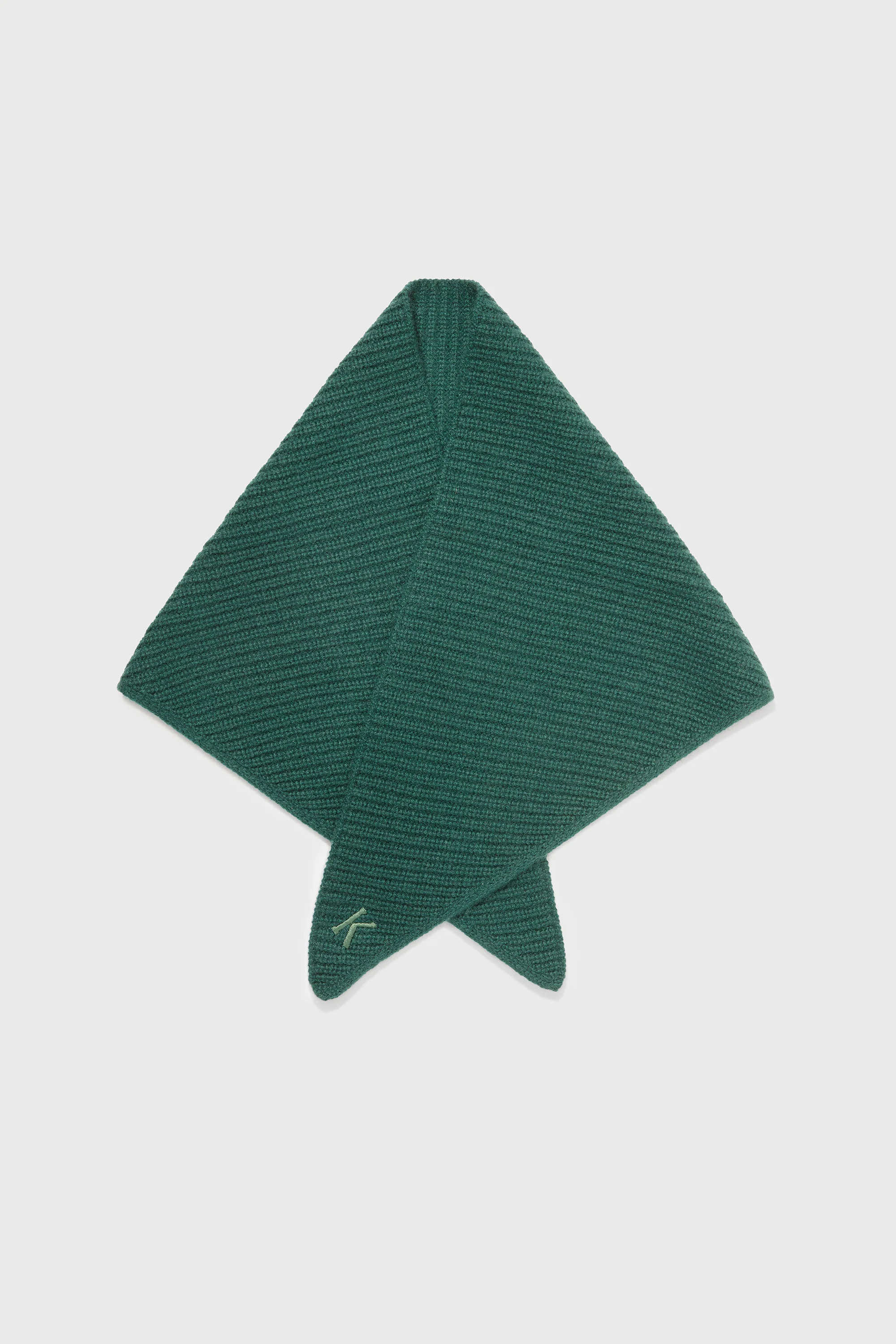 Knitted Cashmere Neck Tie - Forest Green - Image 4