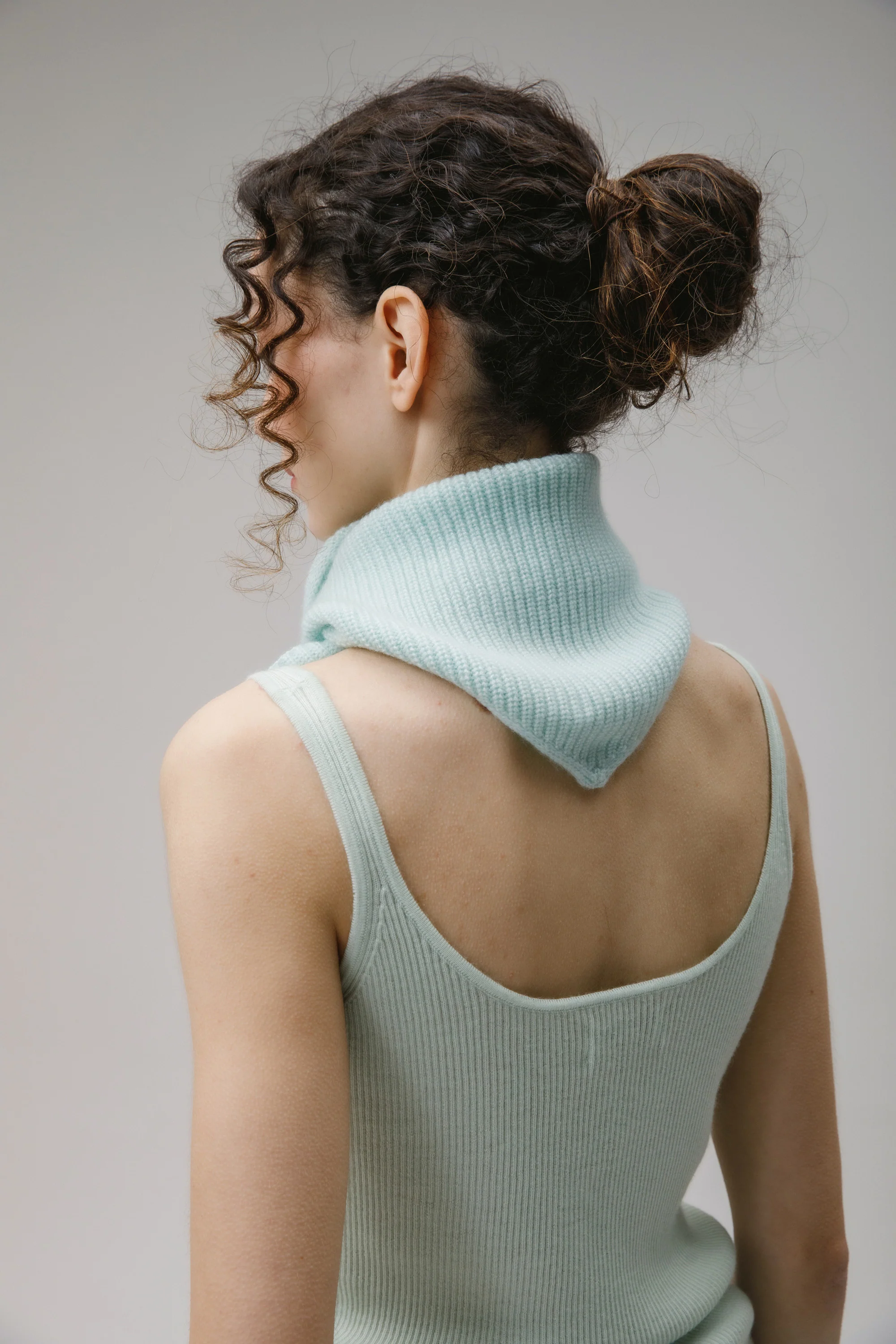 Knitted Cashmere Neck Tie - Jelly Mint - Image 4