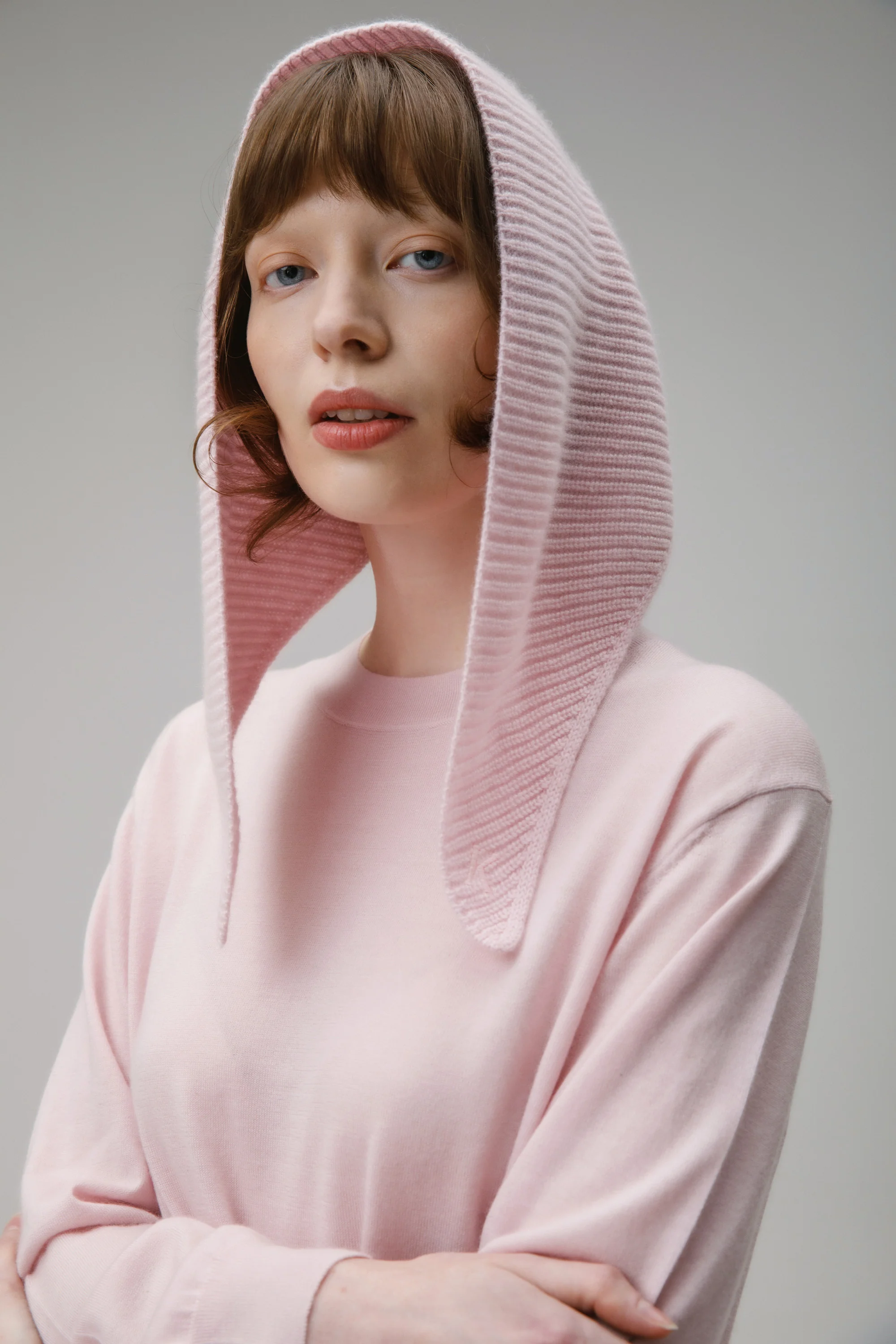 Knitted Cashmere Neck Tie - Pale Lilac - Image 5