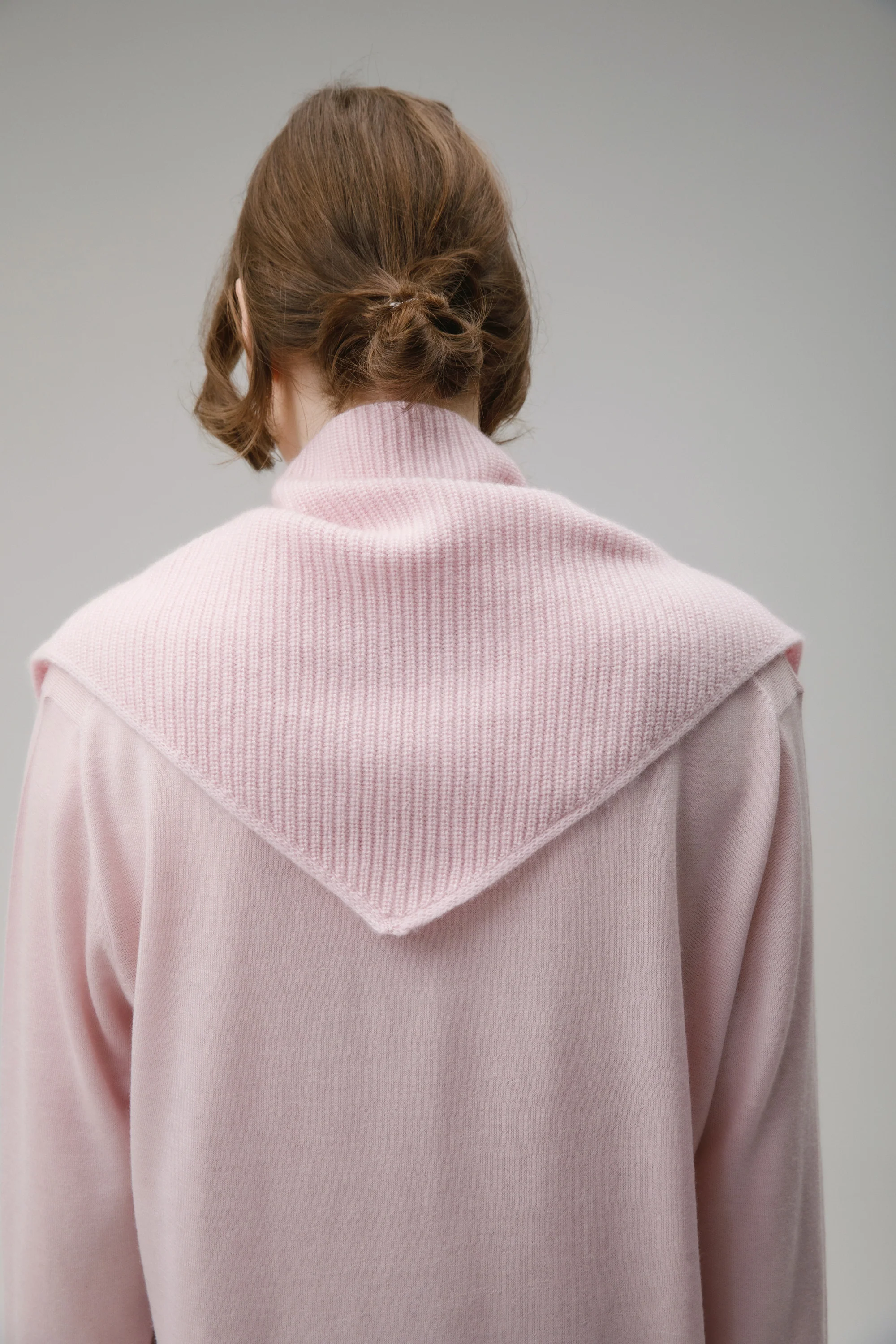 Knitted Cashmere Neck Tie - Pale Lilac - Image 7