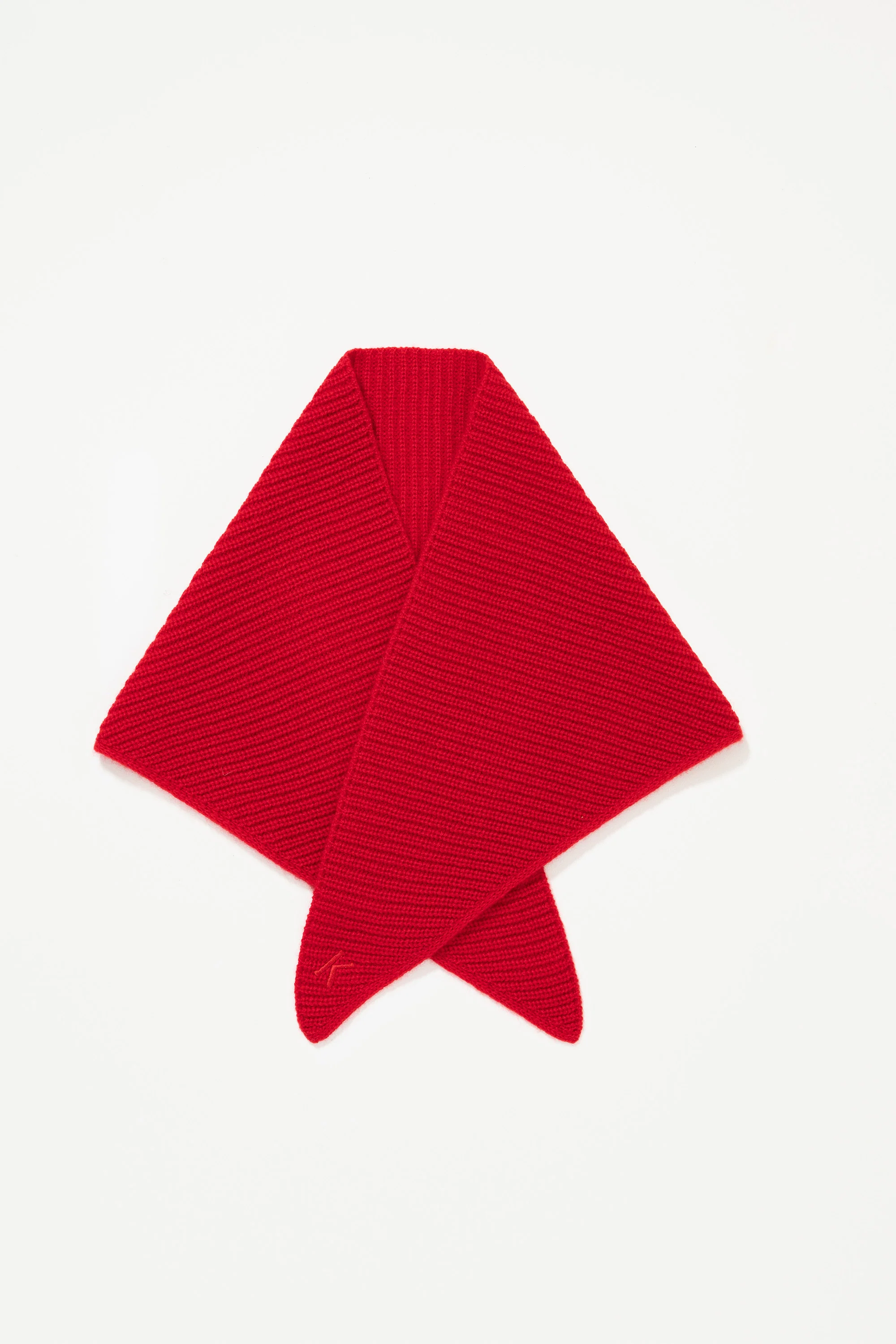 Knitted Cashmere Neck Tie - Red - Image 7