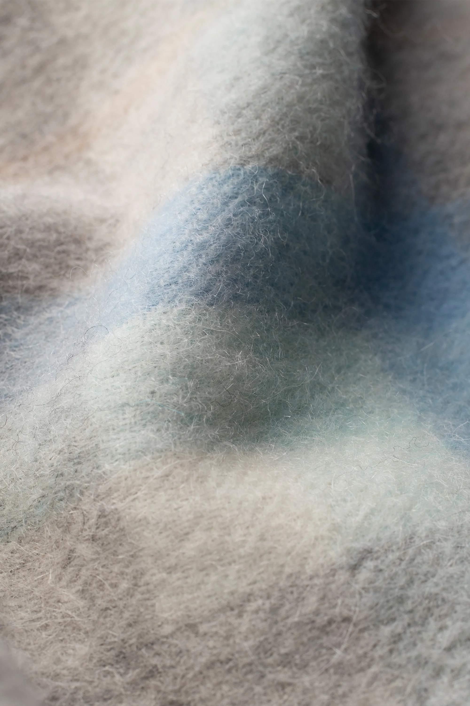 Contemporary Check Lambswool Scarf - Aqua - Image 4