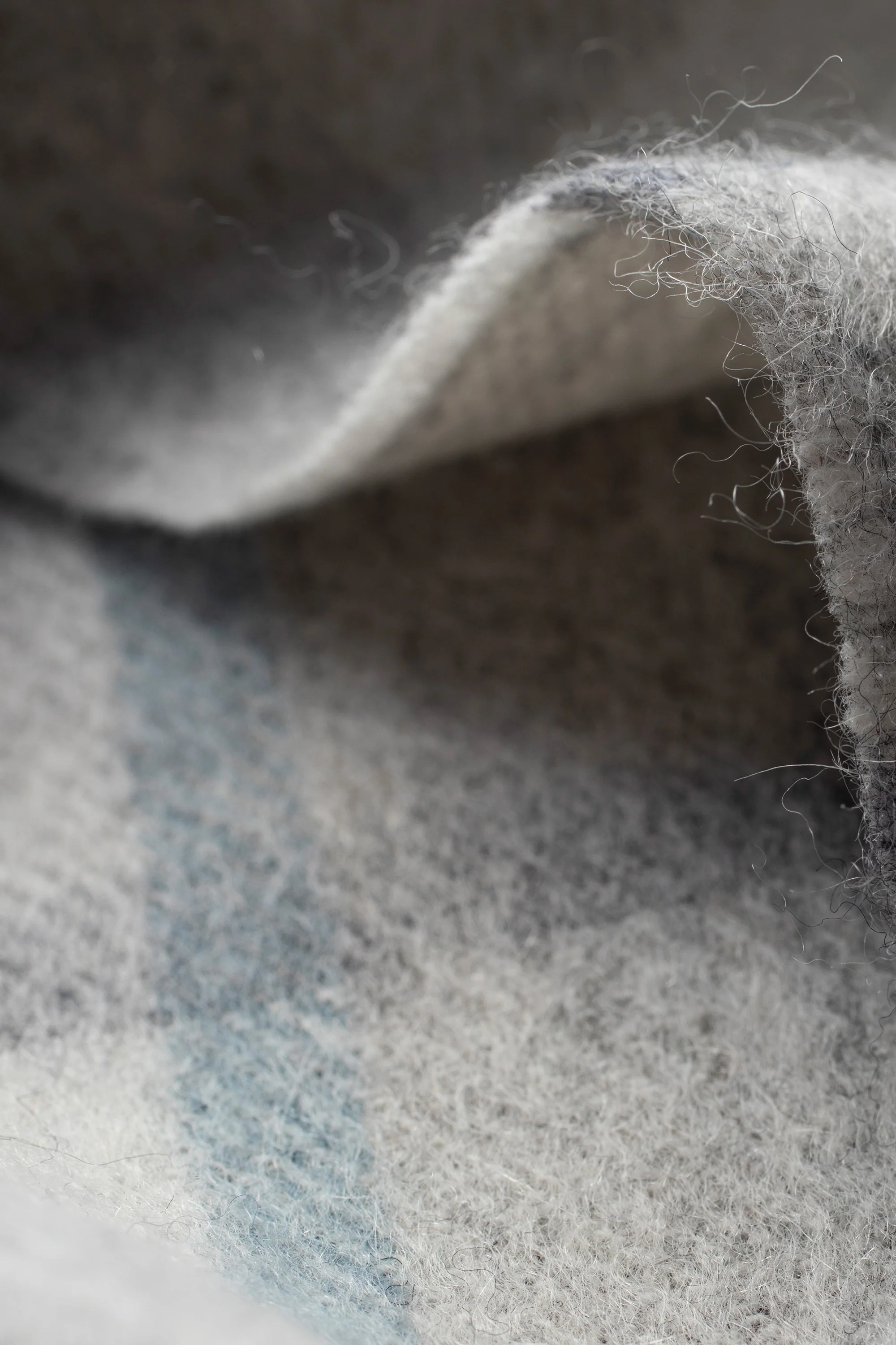 Princeton Check Lambswool Scarf - Blue - Image 4