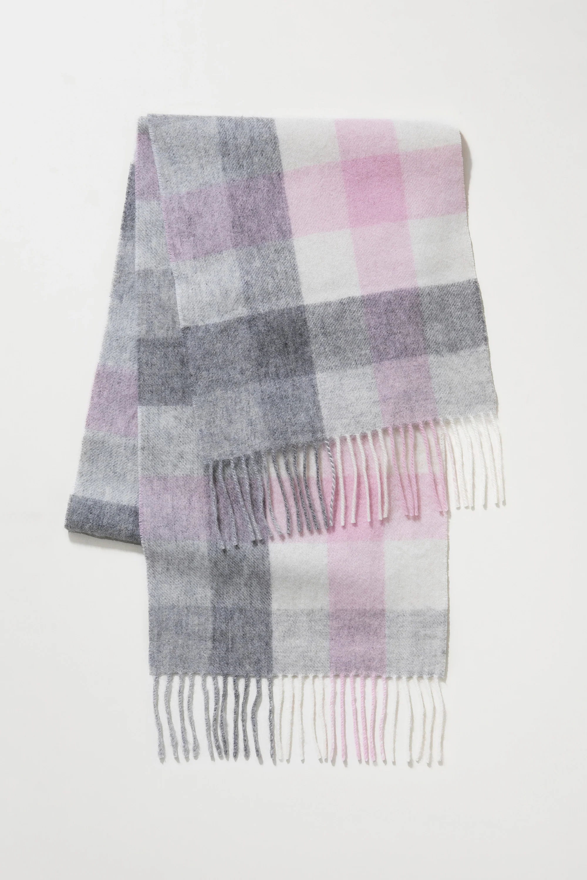 5 Square Check Lambswool Scarf - Cherub - Image 3