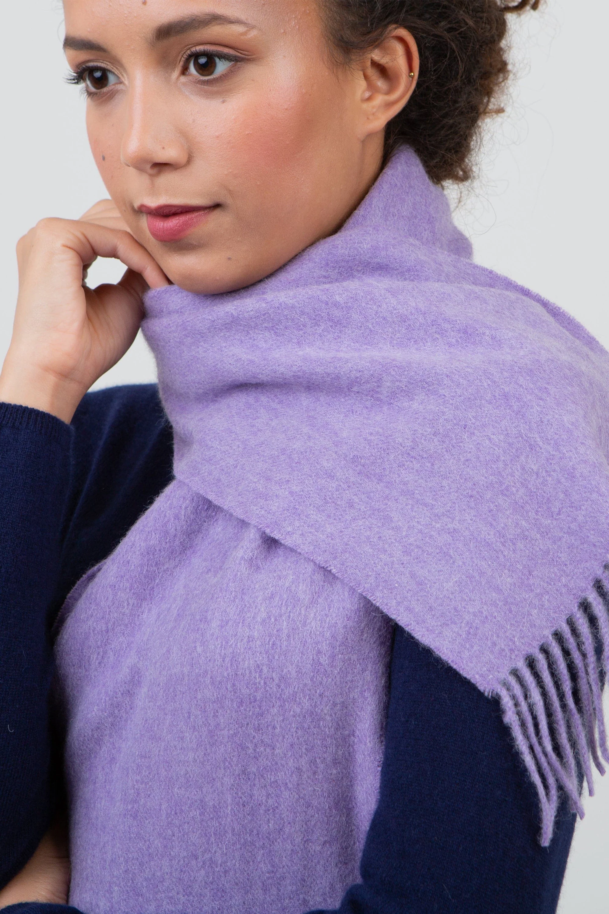 Solid Lambswool Scarf - Heather - Image 2