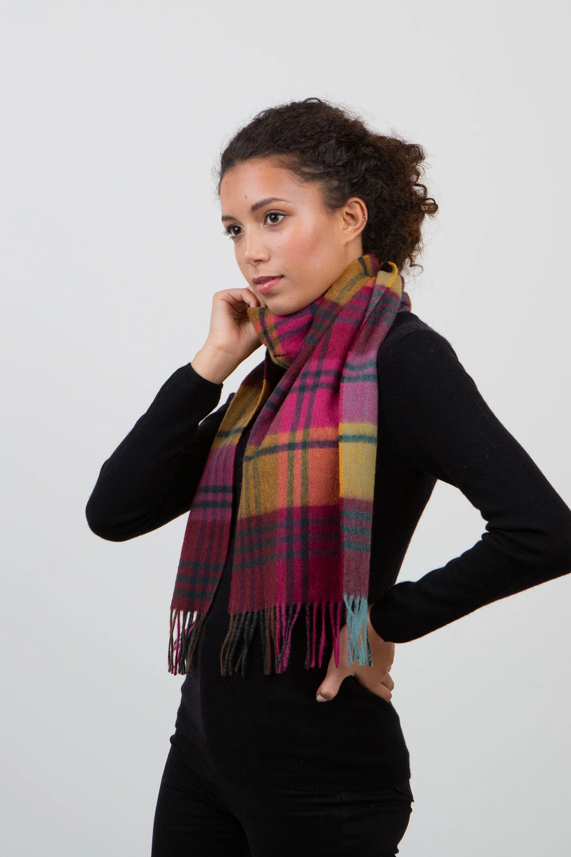 Square Check Lambswool Scarf - Jk Spice - Image 2