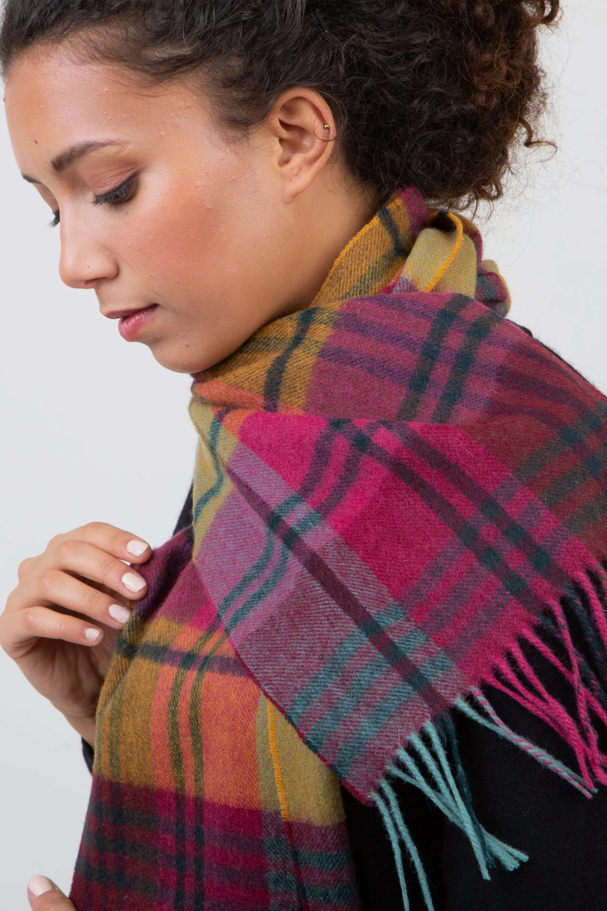Square Check Lambswool Scarf - Jk Spice - Image 3