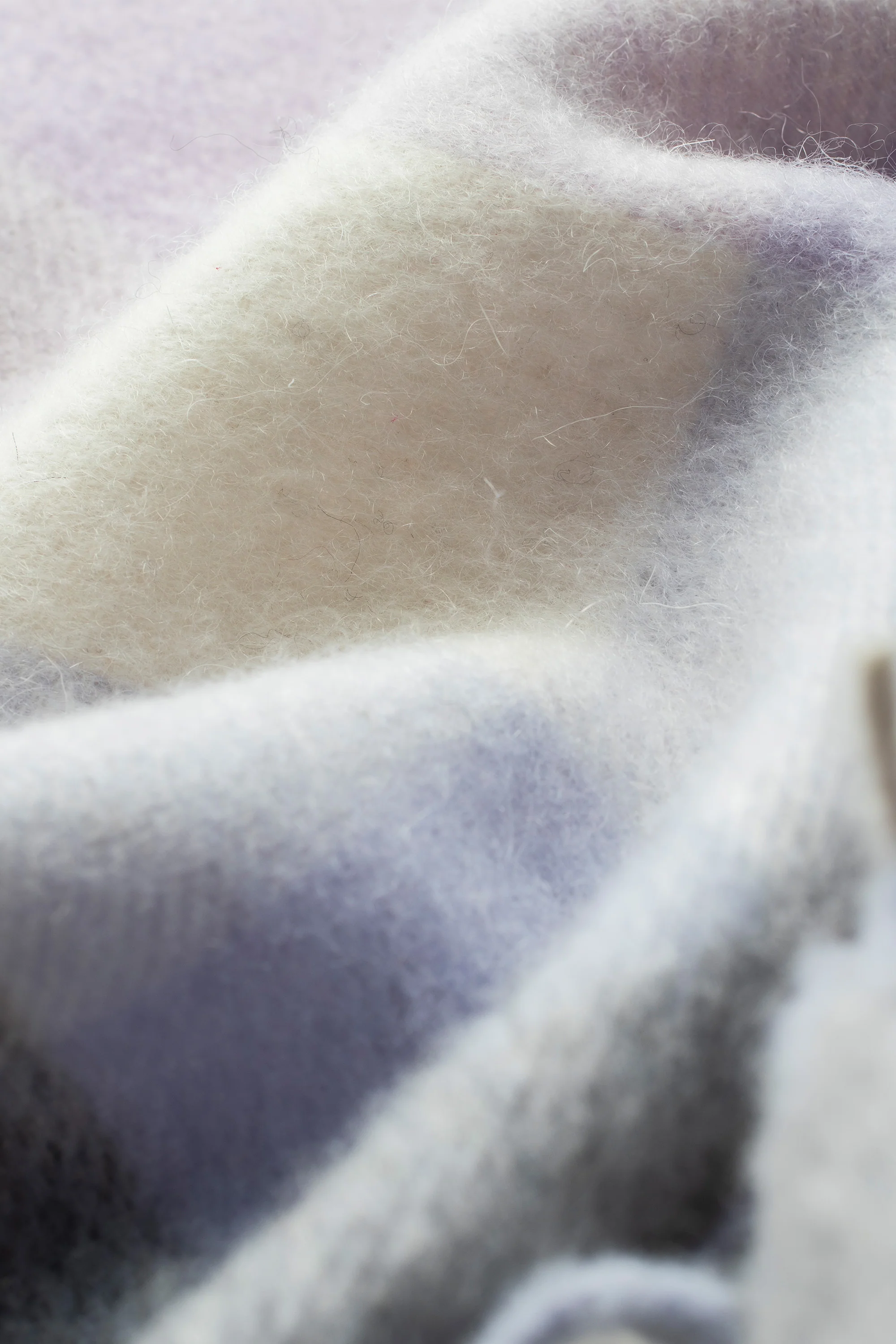 5 Square Check Lambswool Scarf - Lilac - Image 4