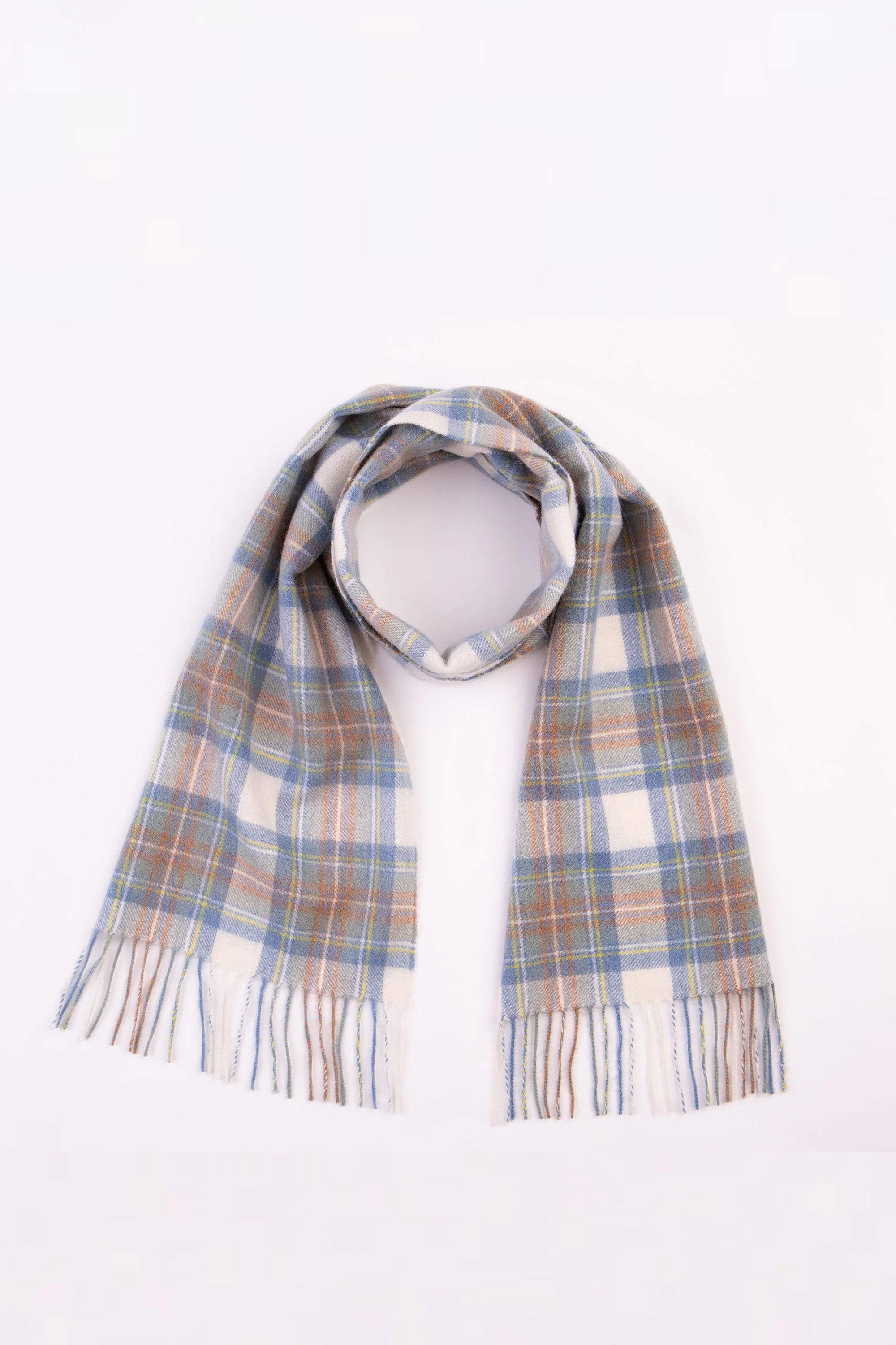 Heritage Tartan Lambswool Scarf - Muted Blue Stewart - Image 3