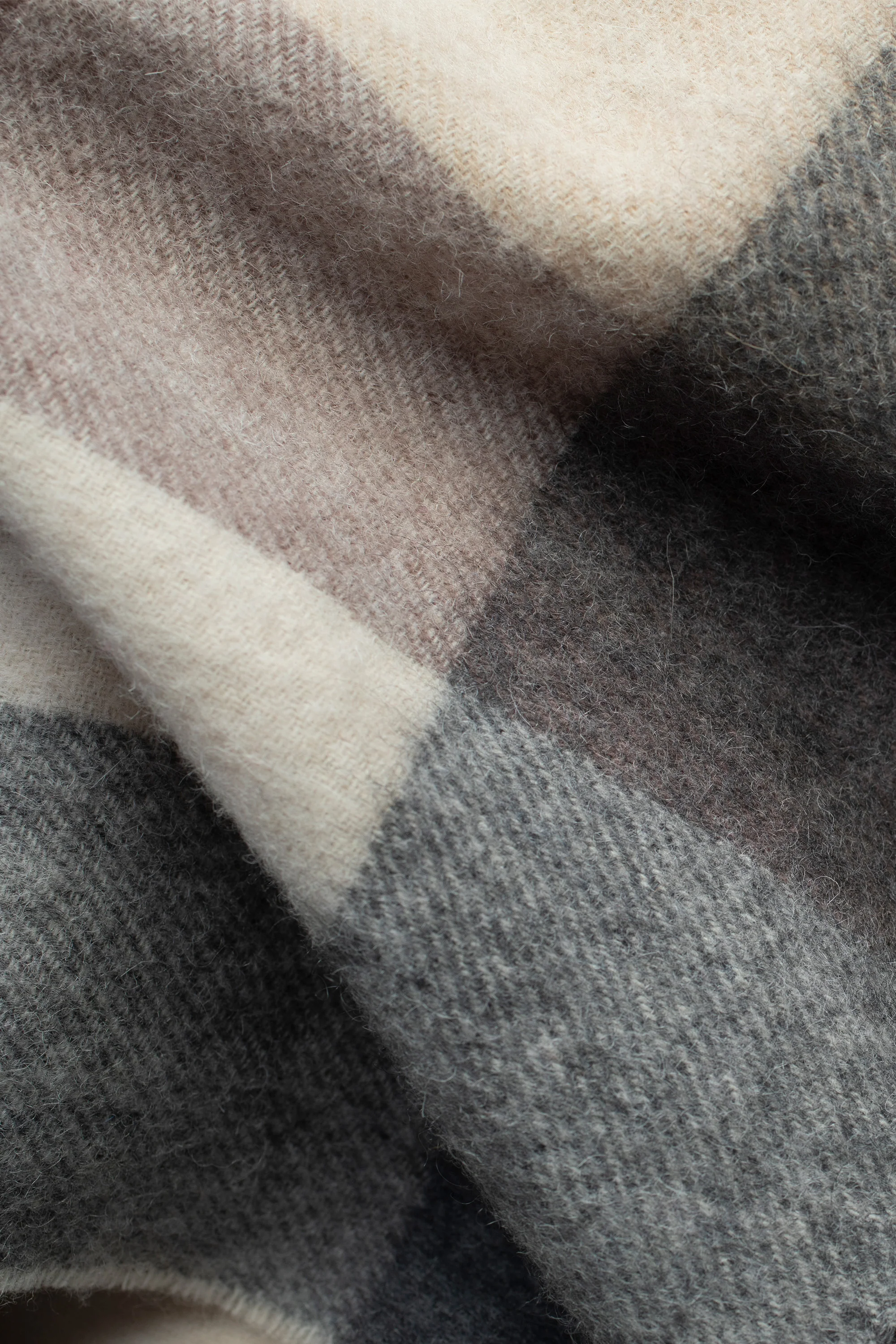 Checkers Lambswool Scarf - Natural - Image 4