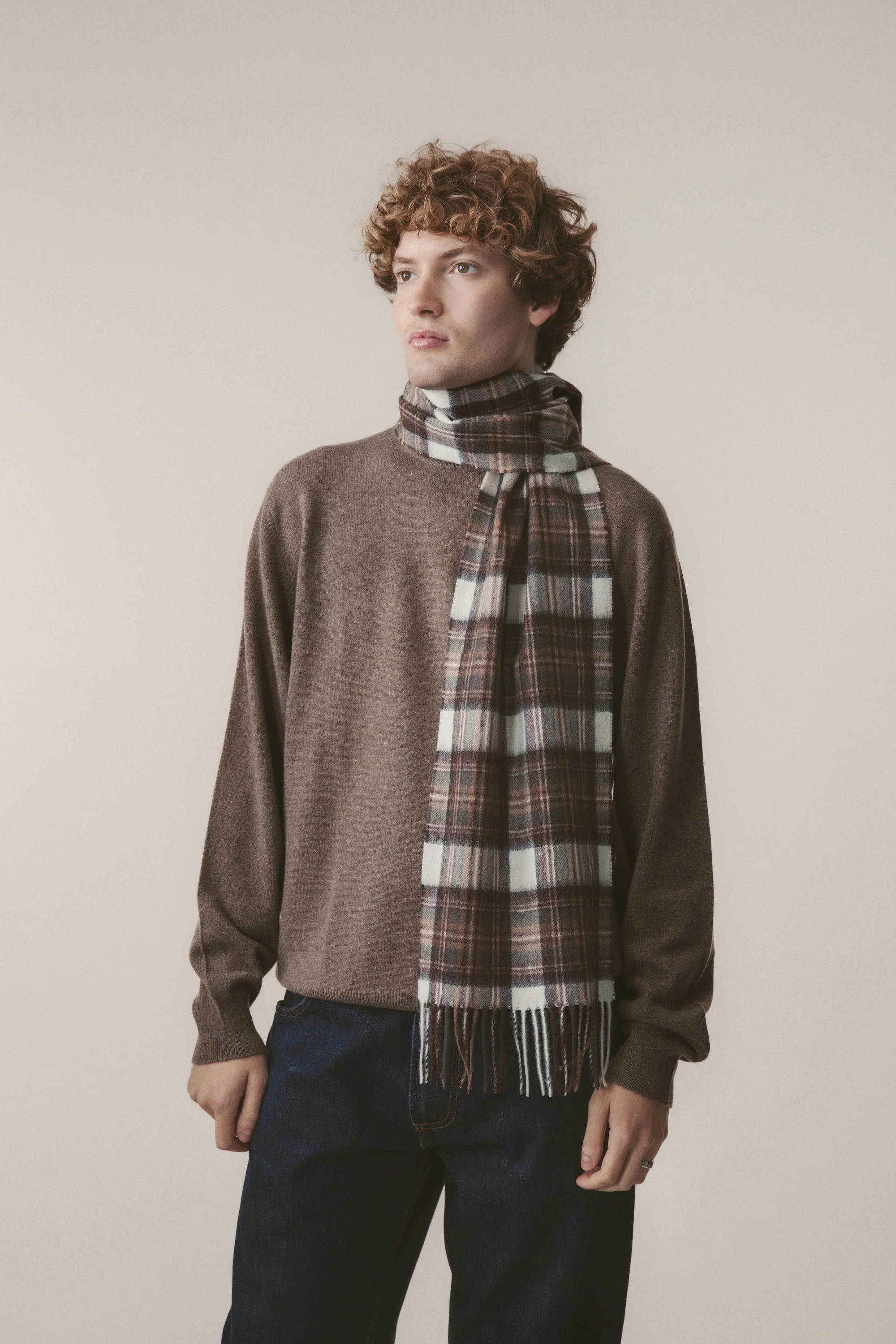Heritage Tartan Lambswool Scarf - Natural Dress Stewart