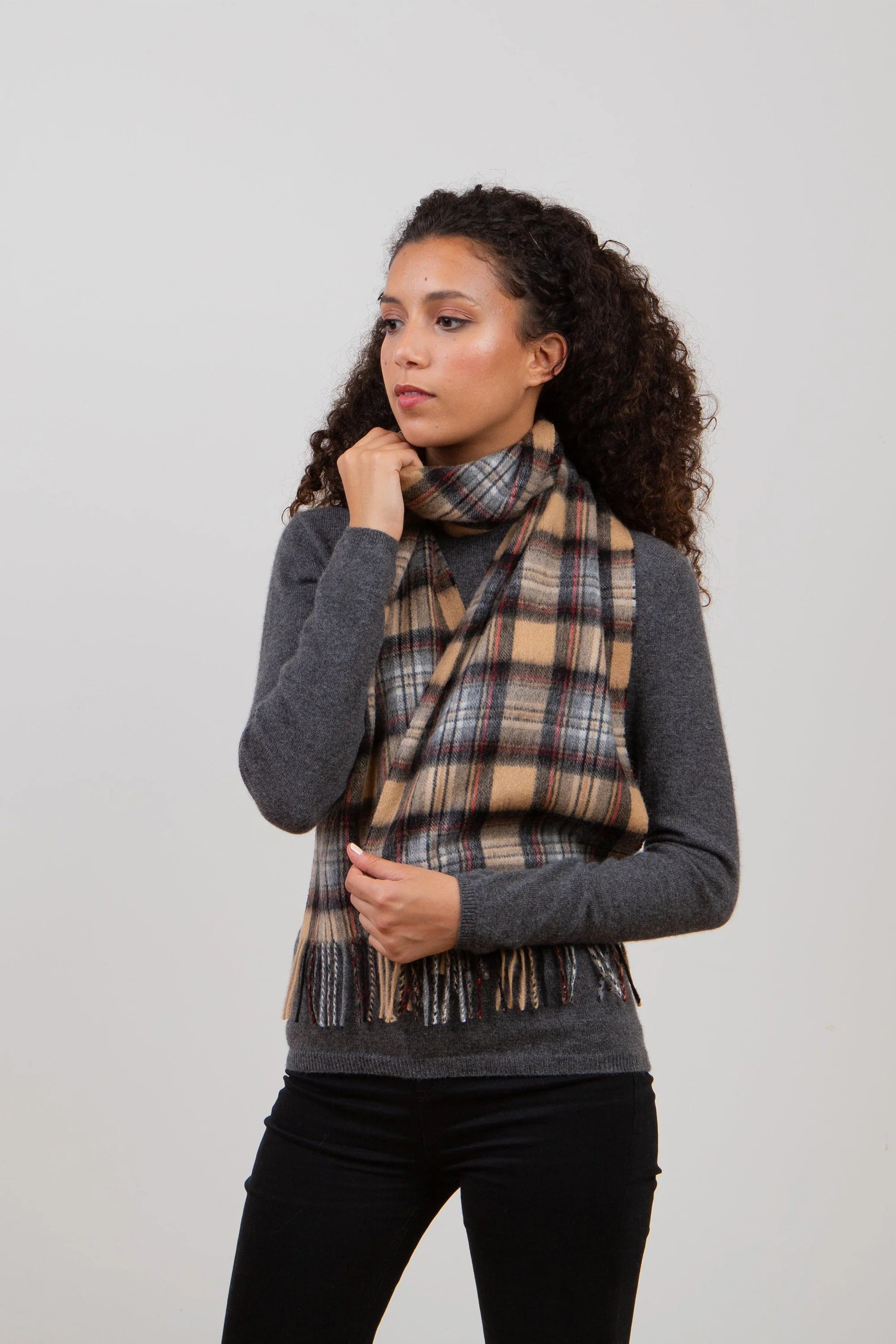 Heritage Tartan Lambswool Scarf - Official Camel Stewart - Image 2