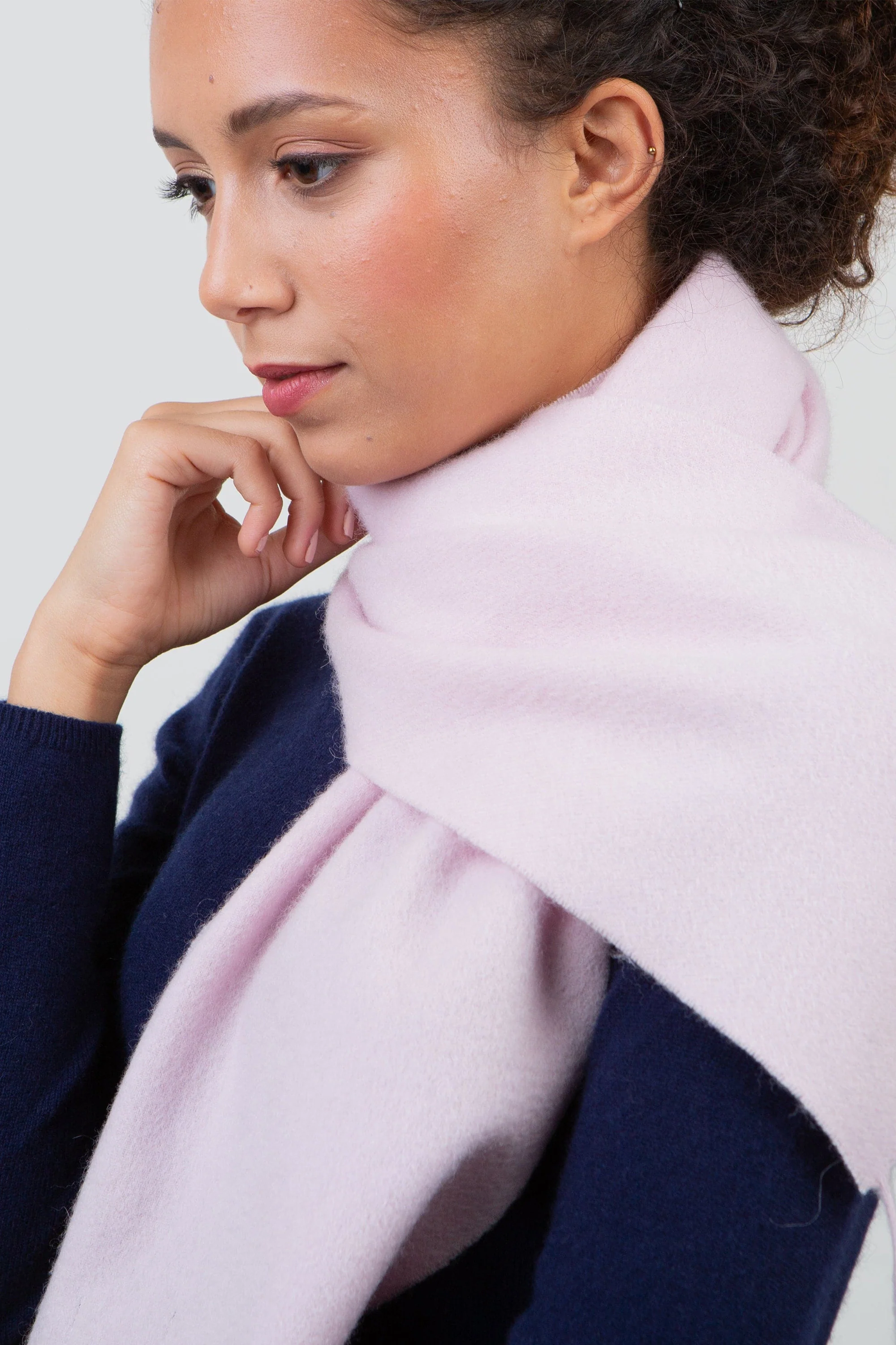 Solid Lambswool Scarf - Pale Lilac - Image 2
