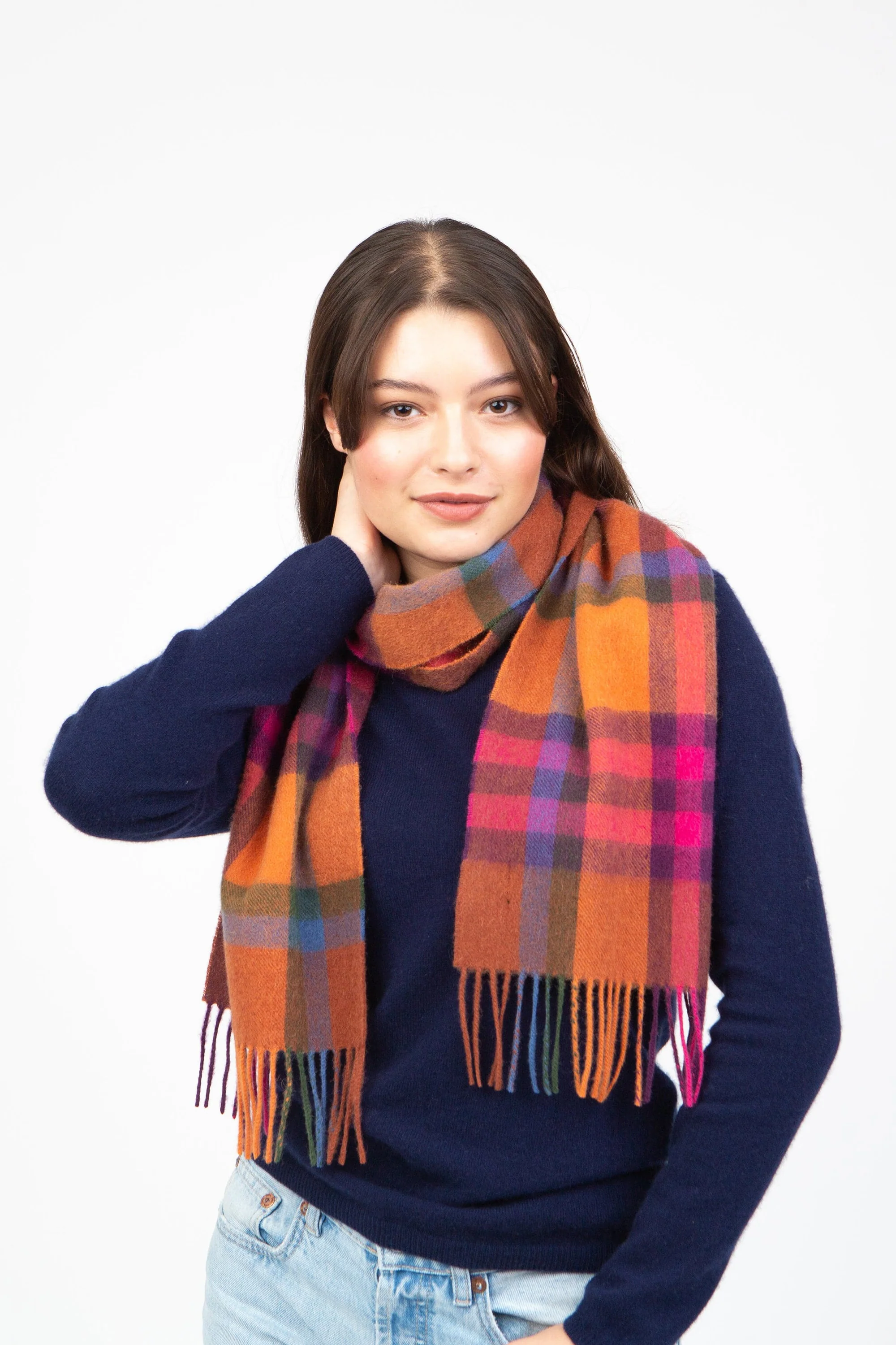 Tartan Lambswool Scarf - Spice