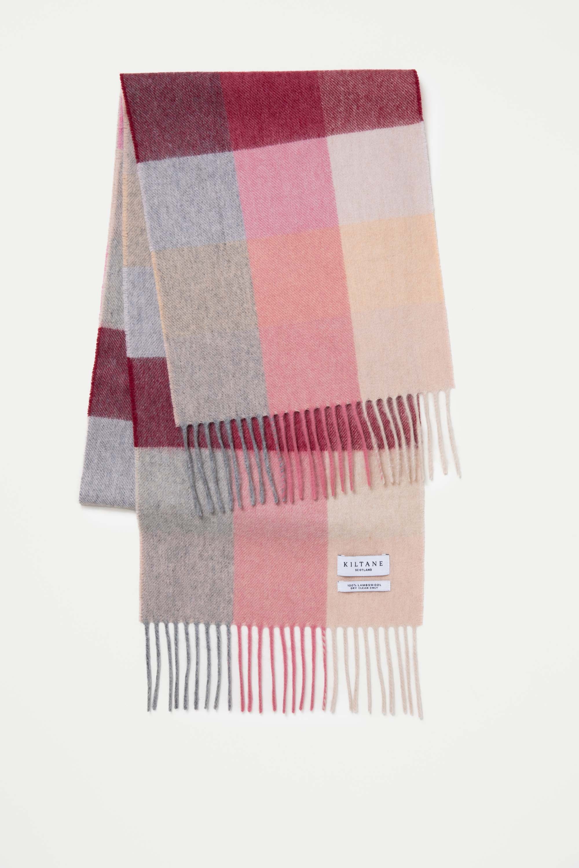 3 Square Check Lambswool Scarf - Summer Fruits - Image 3