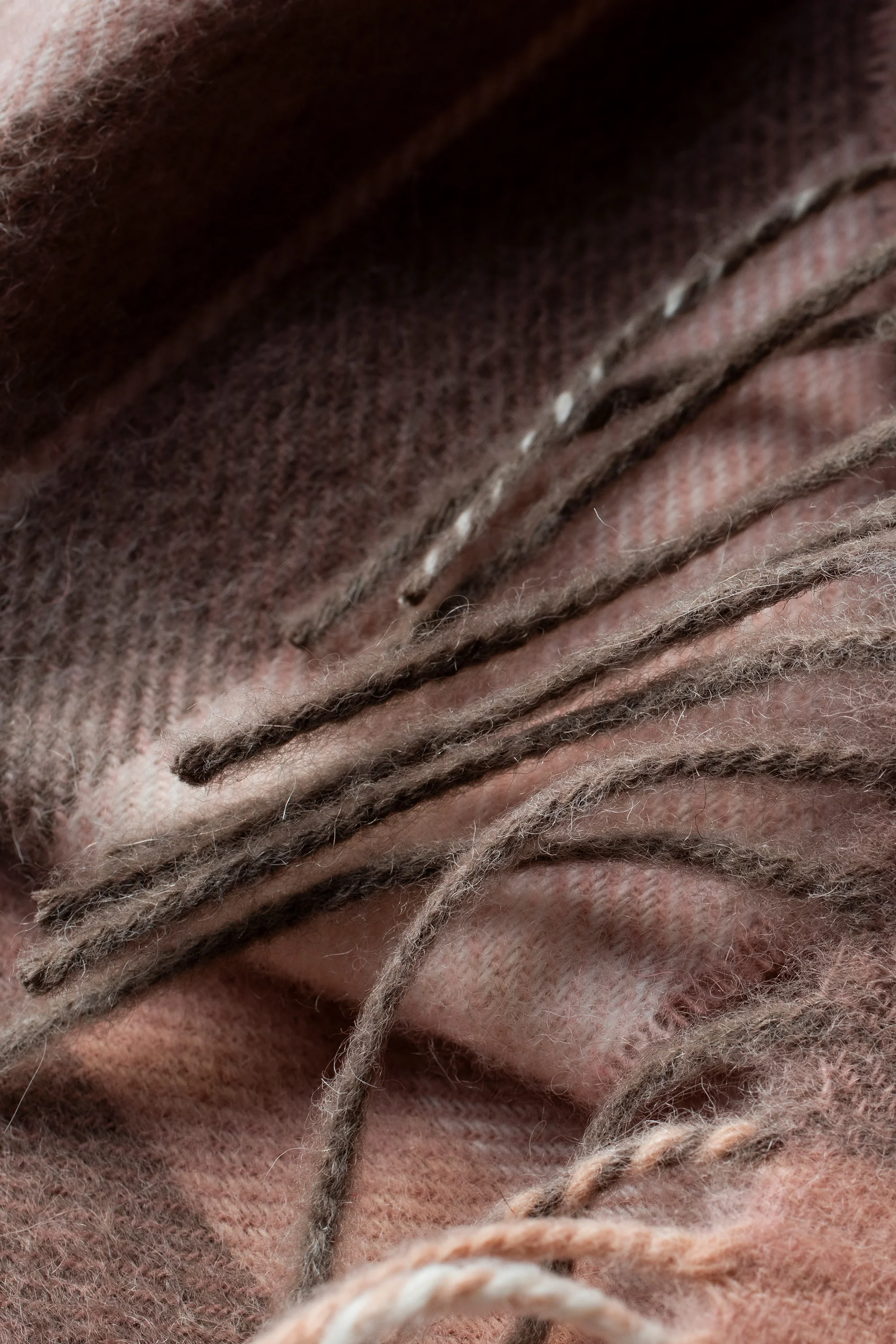 Contemporary Check Lambswool Wrap - Cameo - Image 4