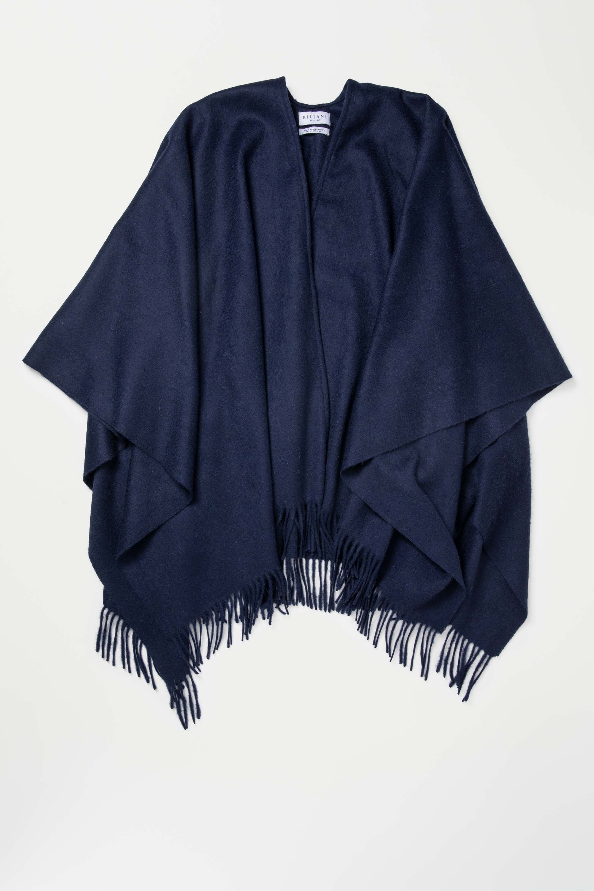 Solid Lambswool Wrap - Dark Navy - Image 3