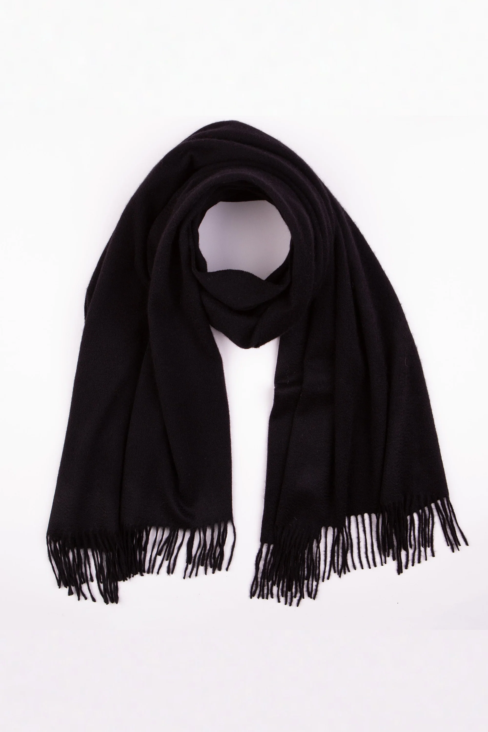 Solid Lambswool Stole - Black - Image 4