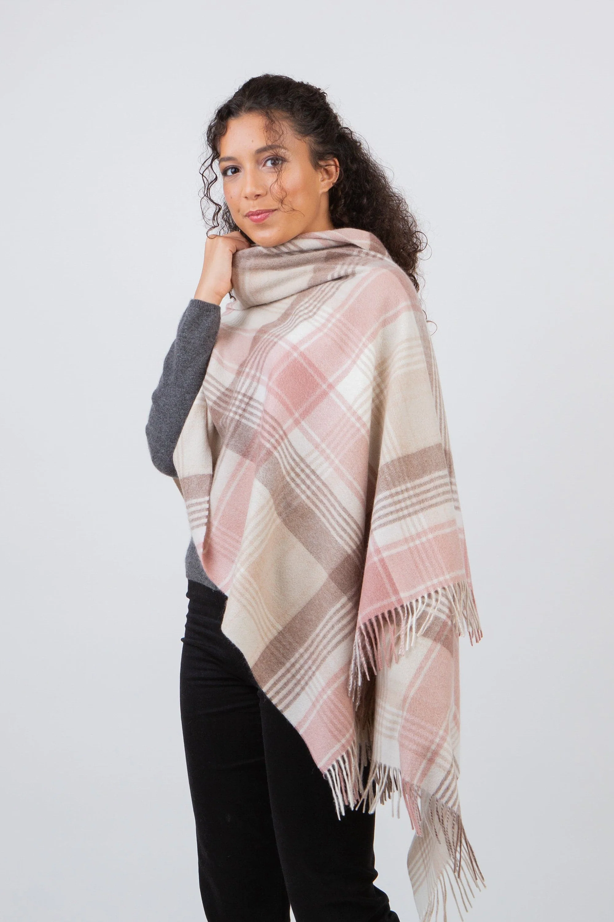 Repeat Edge Lambswool Stole - Natural - Image 3