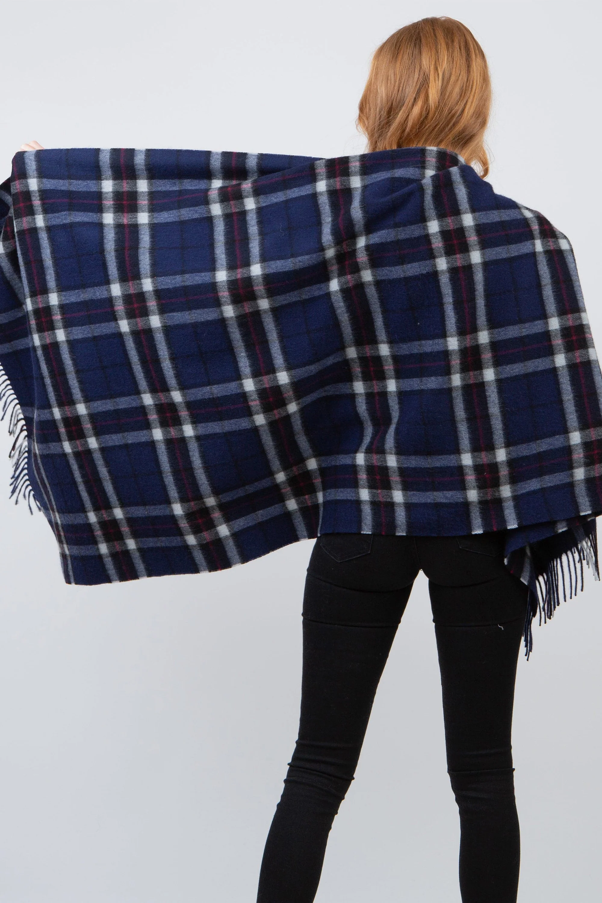 Scotty Thompson Lambswool Stole - Navy - Image 2