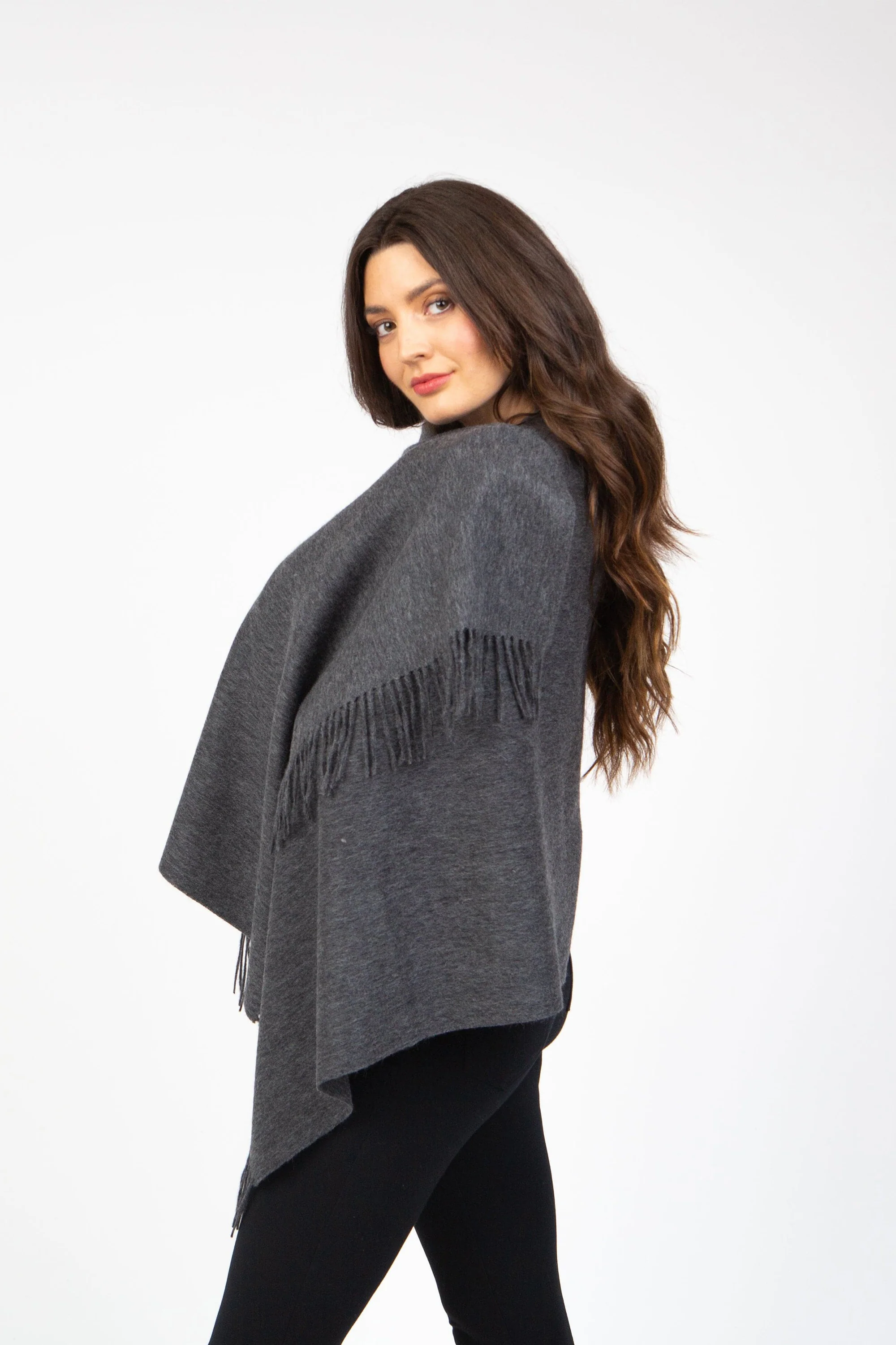 Solid Lambswool Stole - Steinway Grey - Image 2