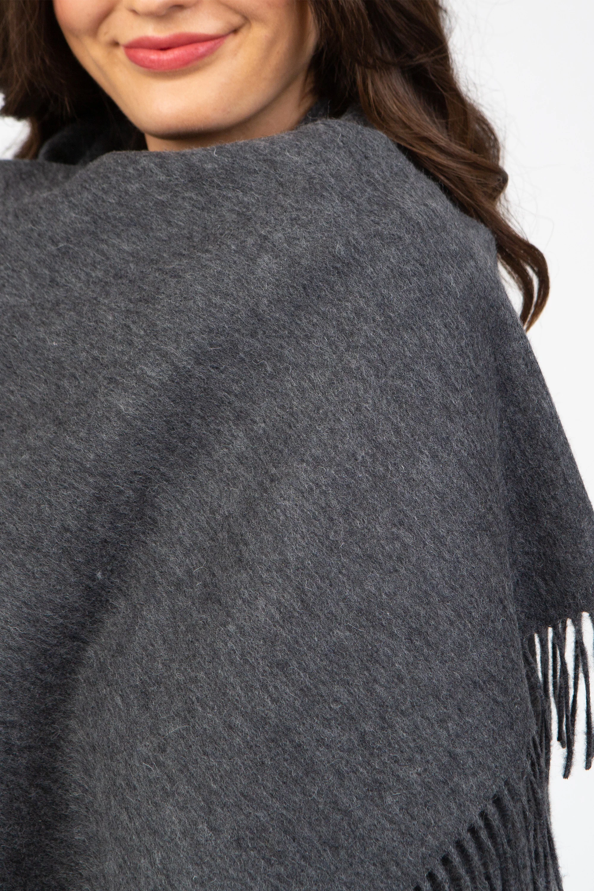 Solid Lambswool Stole - Steinway Grey - Image 3