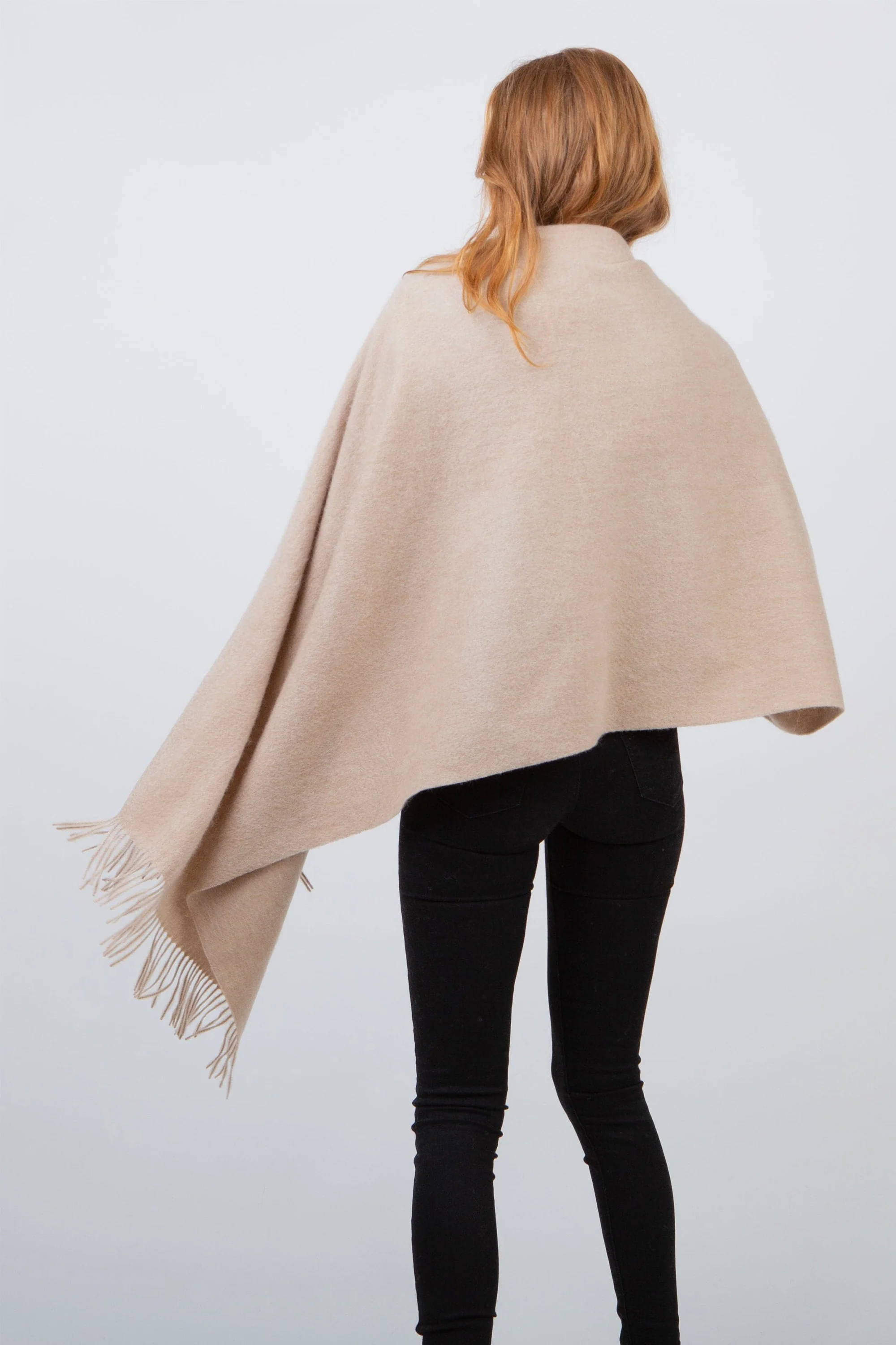 Solid Lambswool Stole - Vicuna - Image 2