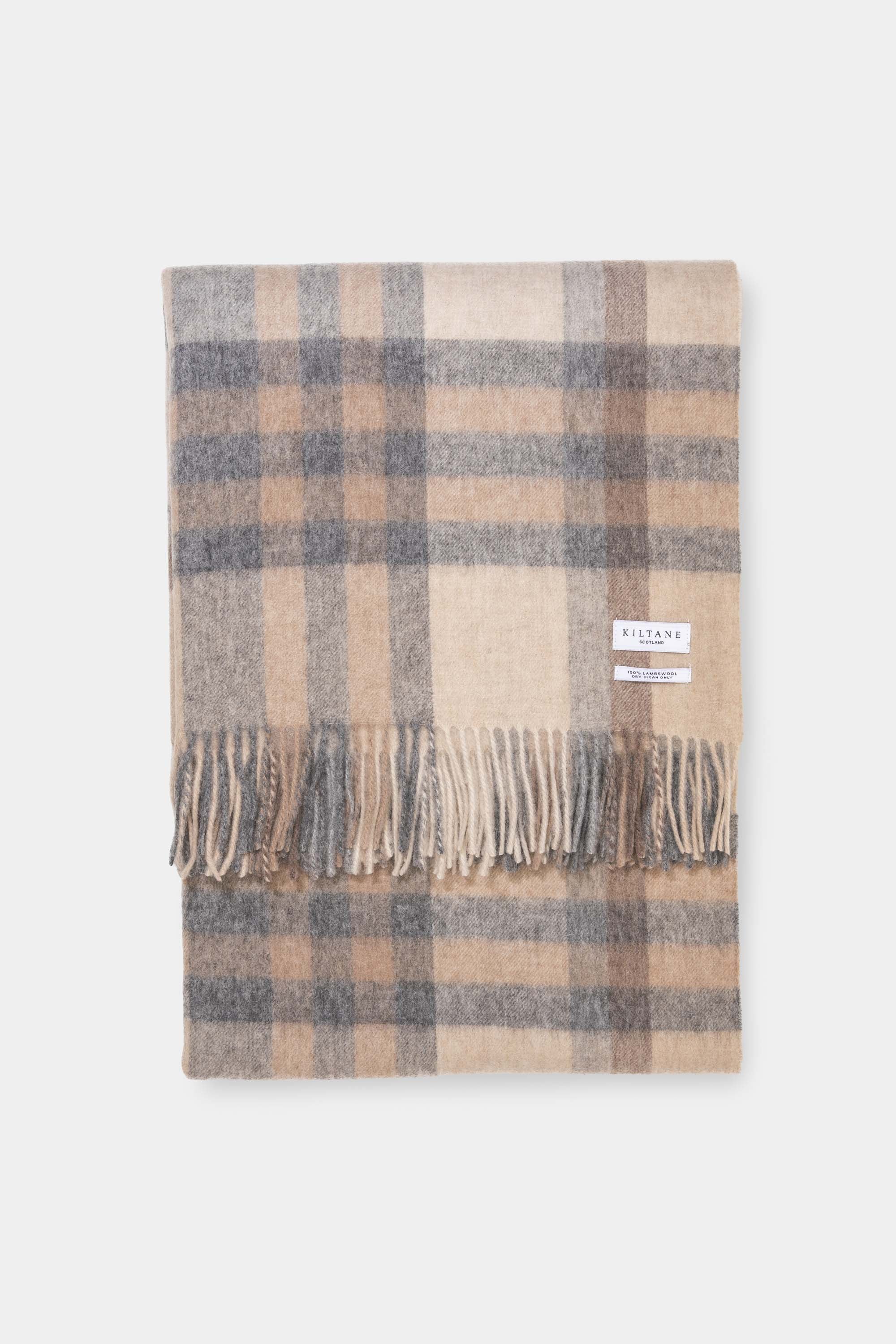Lambswool Throw - Natural Tartan