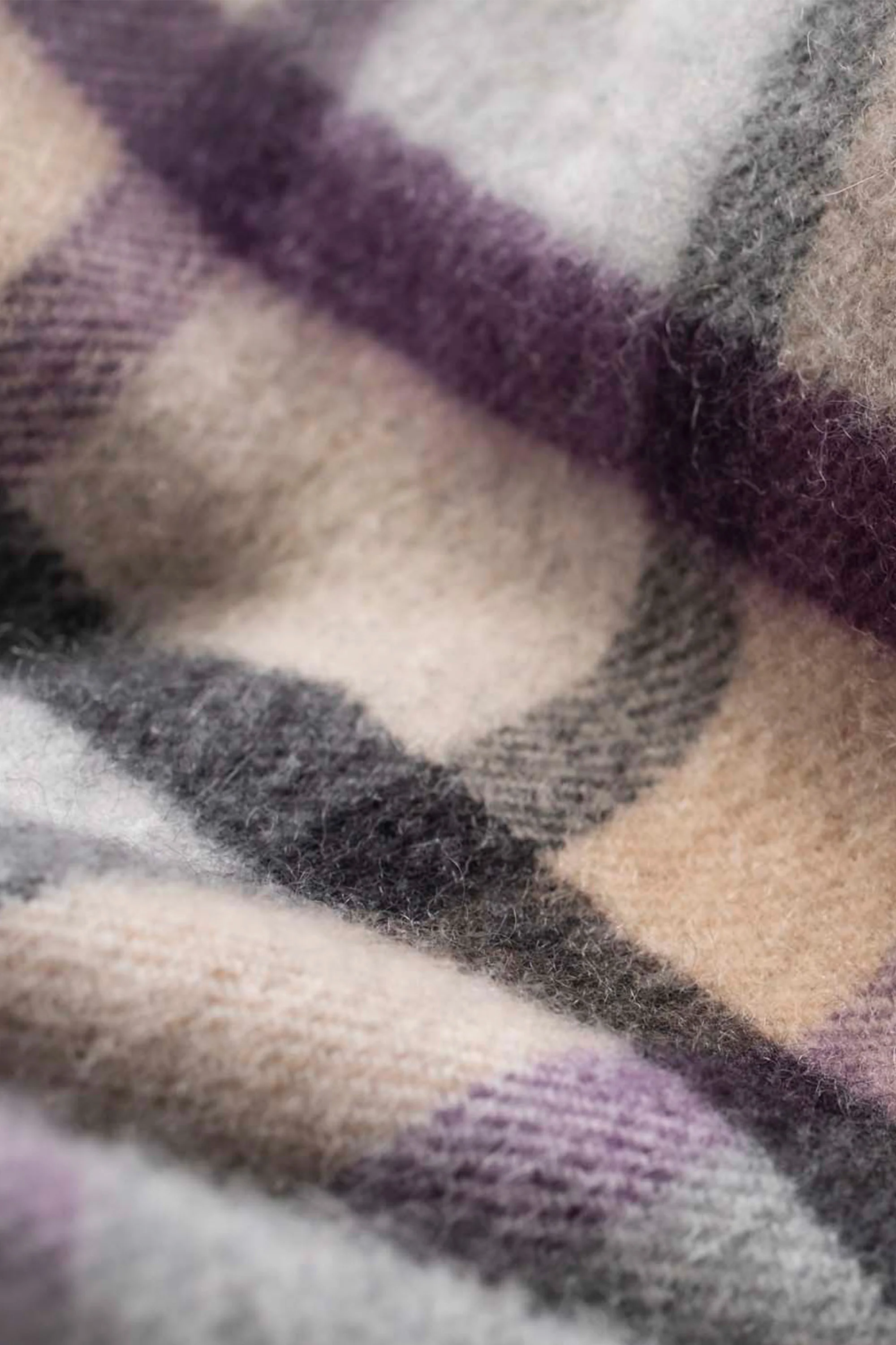 Made In Scotland Princeton Check Cashmere Scarf - Lavender - Image 3