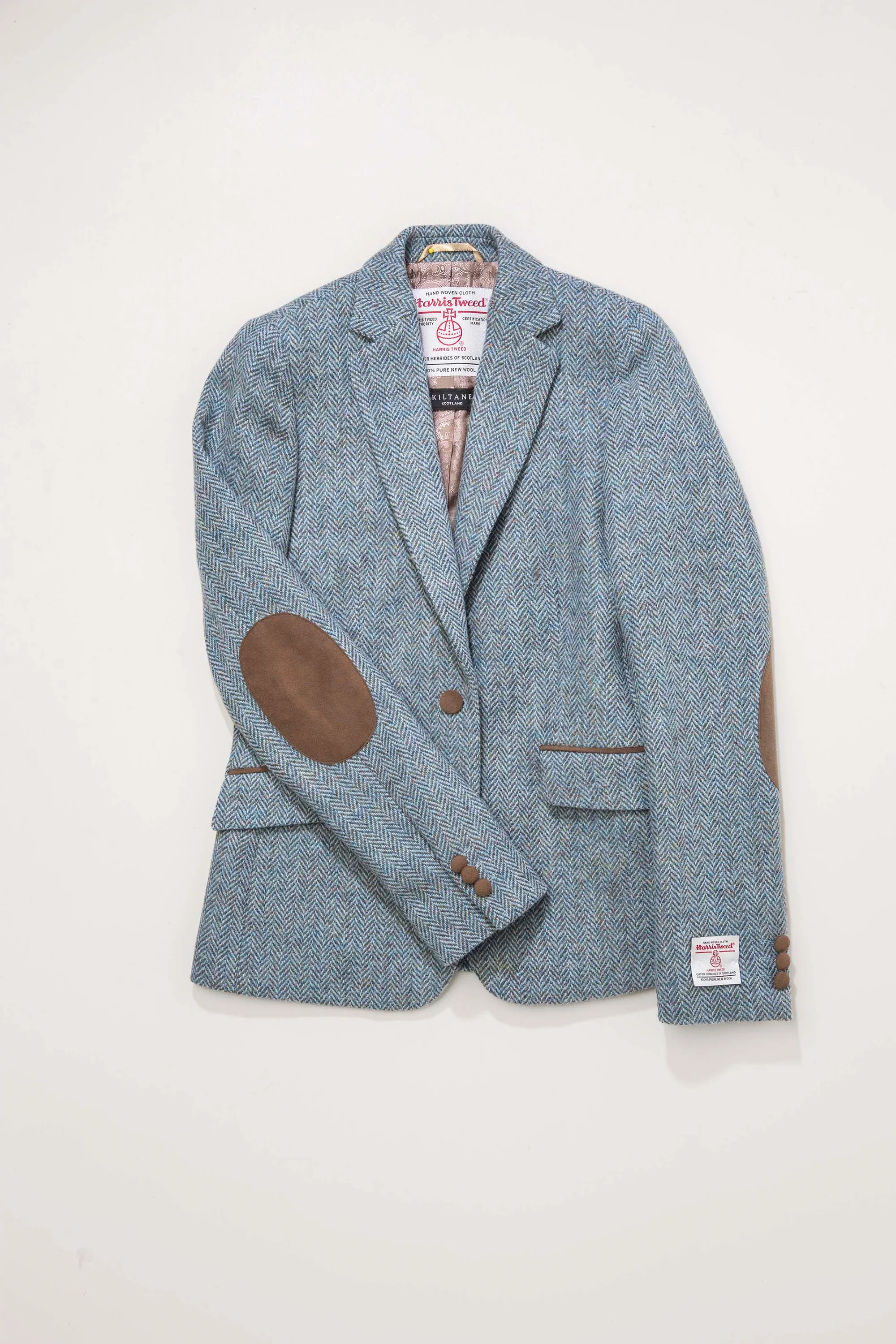 Women's Harris Tweed Janice Blazer - Light Blue Herringbone Mix - Image 4