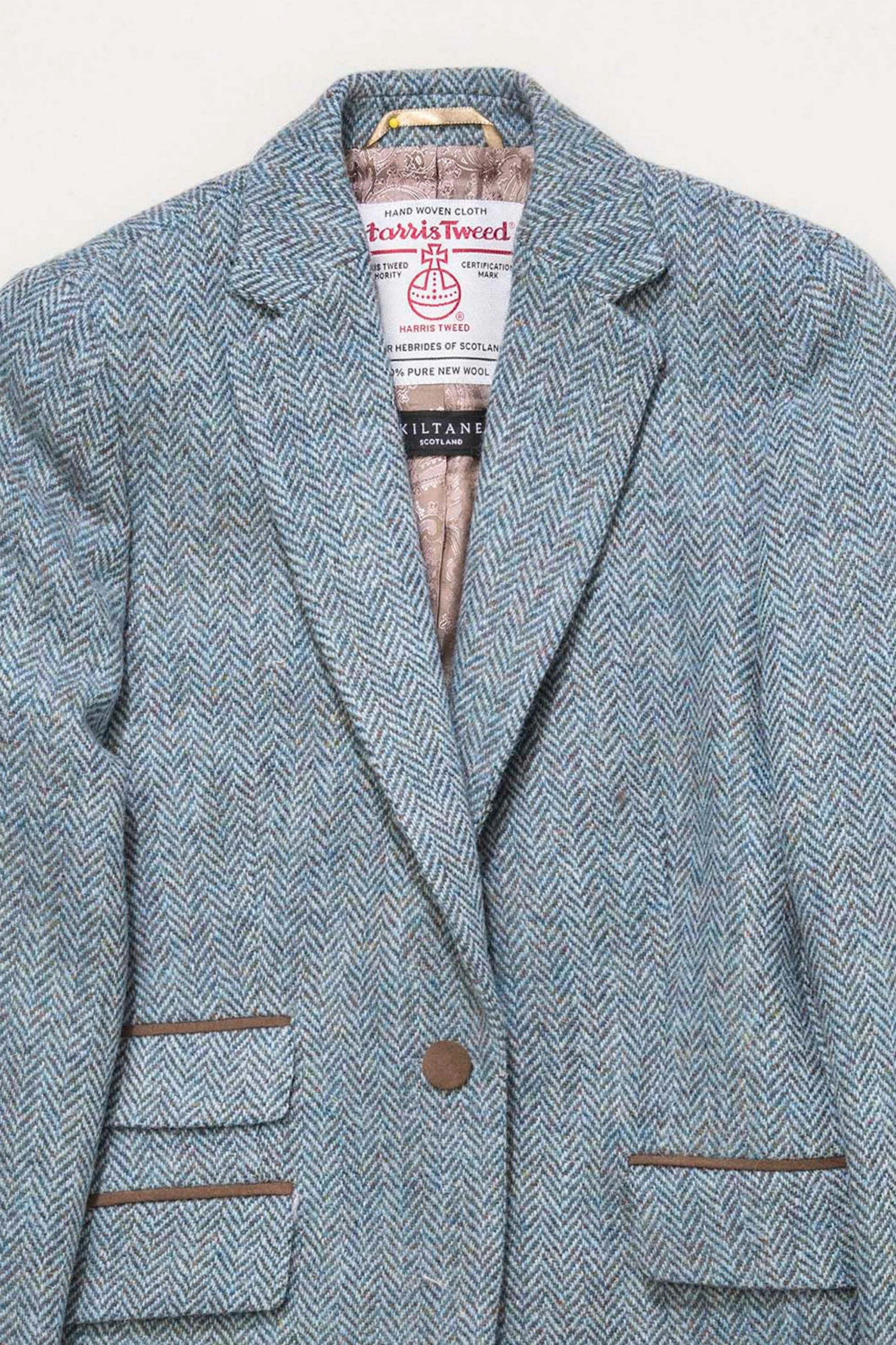 Women's Harris Tweed Janice Blazer - Light Blue Herringbone Mix - Image 5