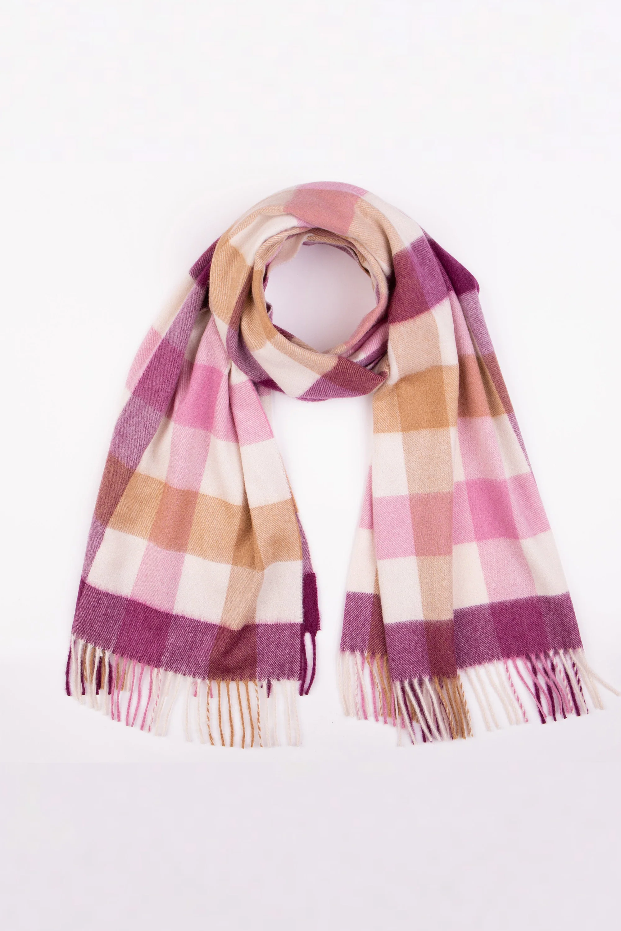 Made In Scotland 5 Square Cashmere Stole - Rhubarb Pink - Image 3