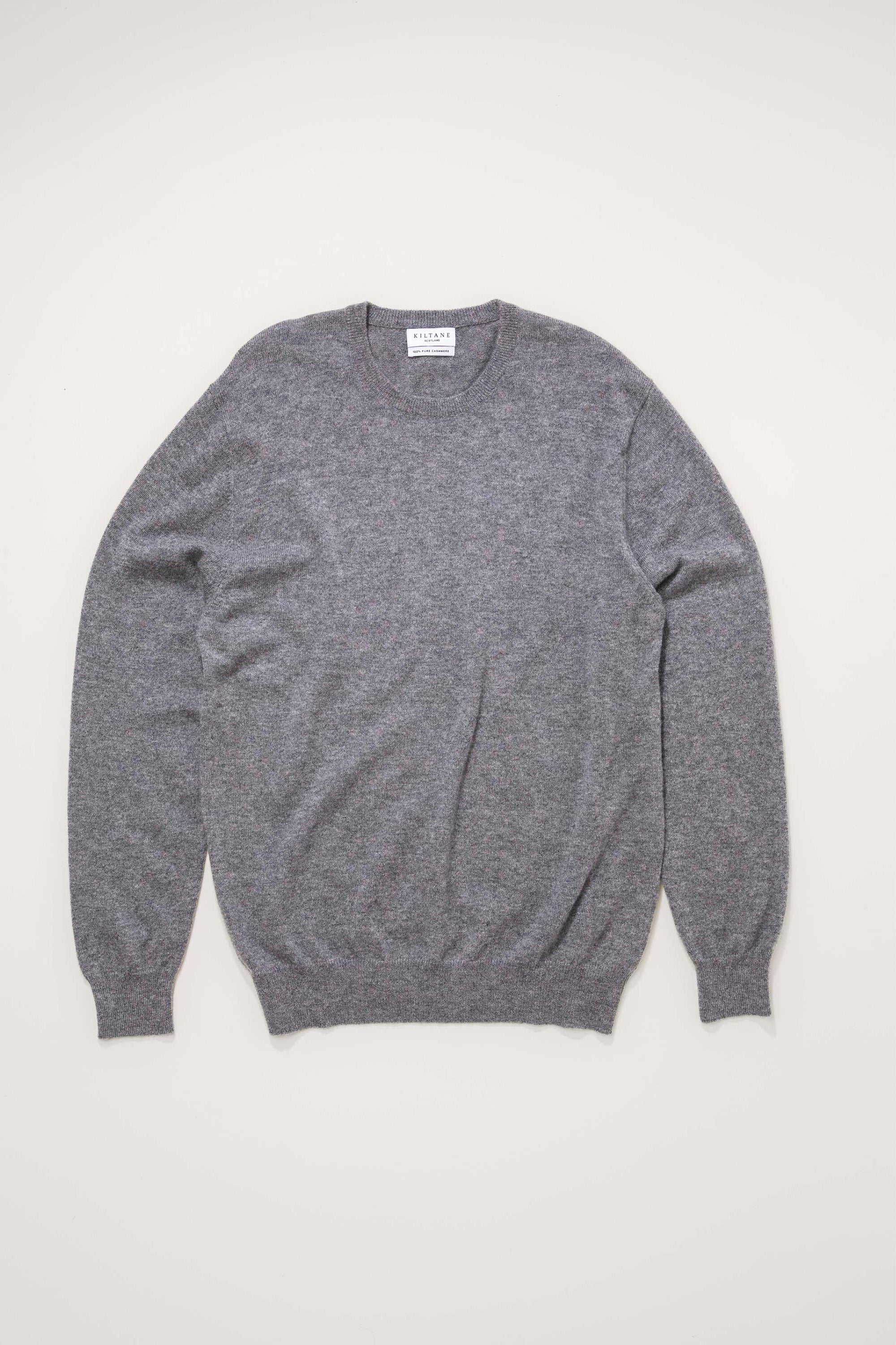 Men's Cashmere Crew Neck Jumper - Derby Grey - Image 3
