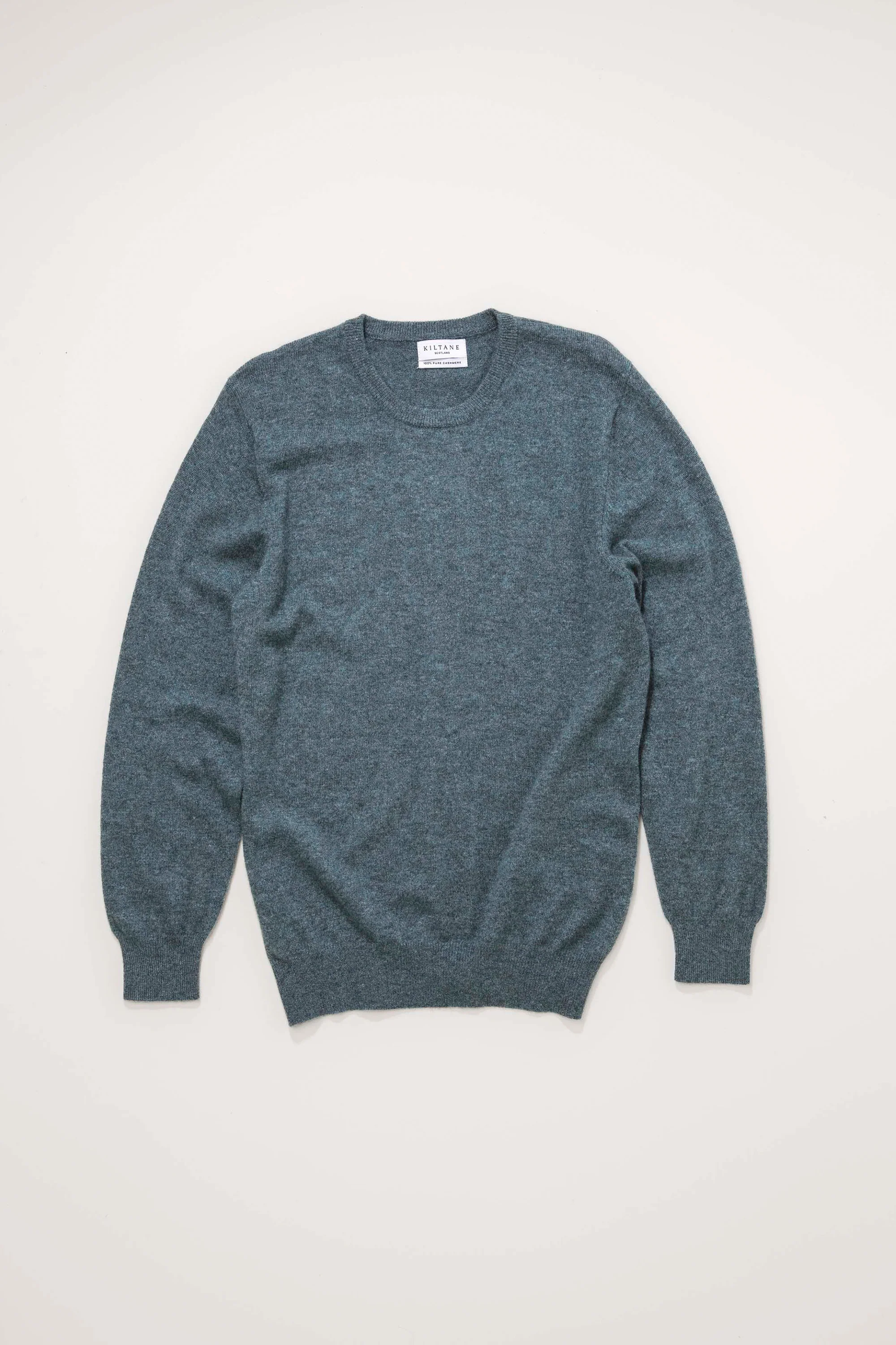 Men's Cashmere Crew Neck Jumper - Haze Green - Image 3