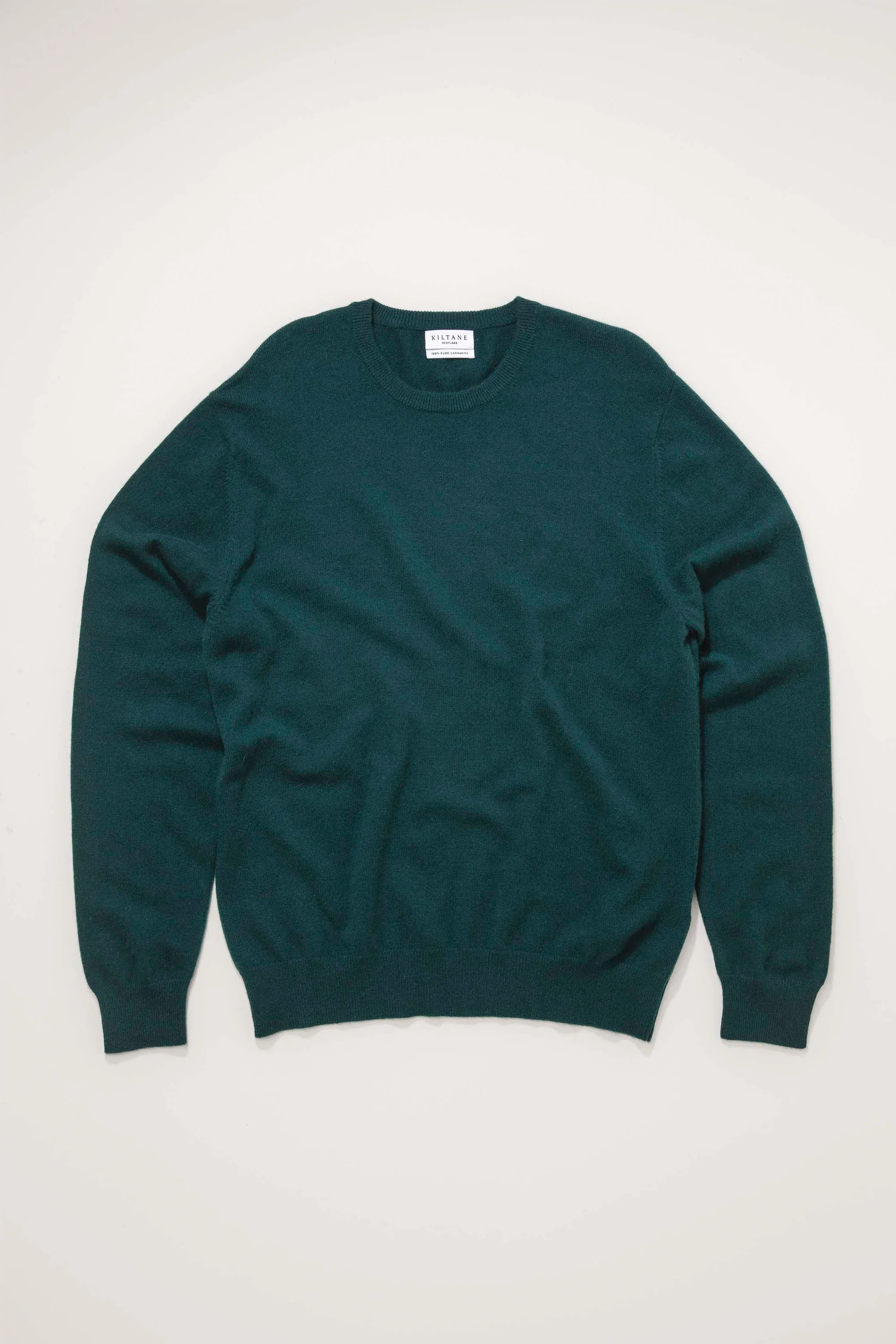 Men's Cashmere Crew Neck Jumper - Richmond Green - Image 3