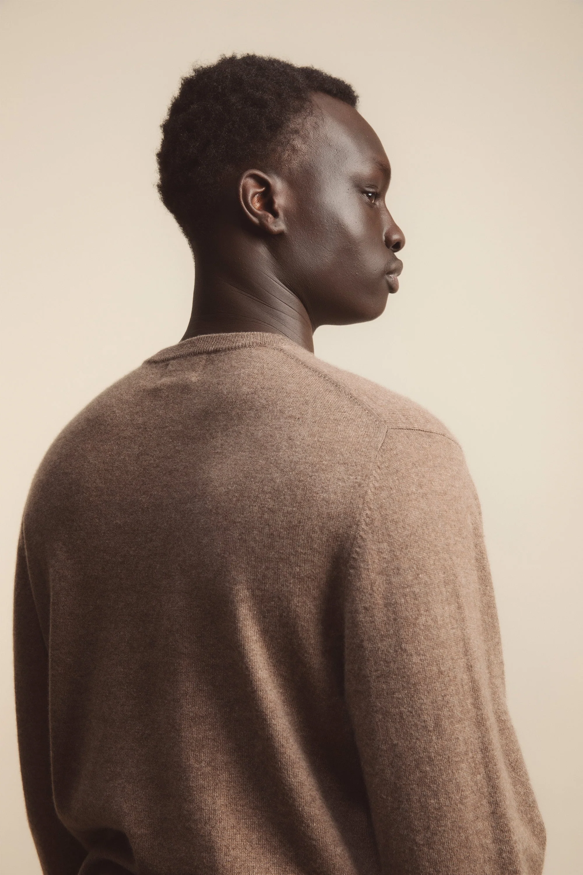 Men's Cashmere Crew Neck Jumper - Squirrel - Image 4