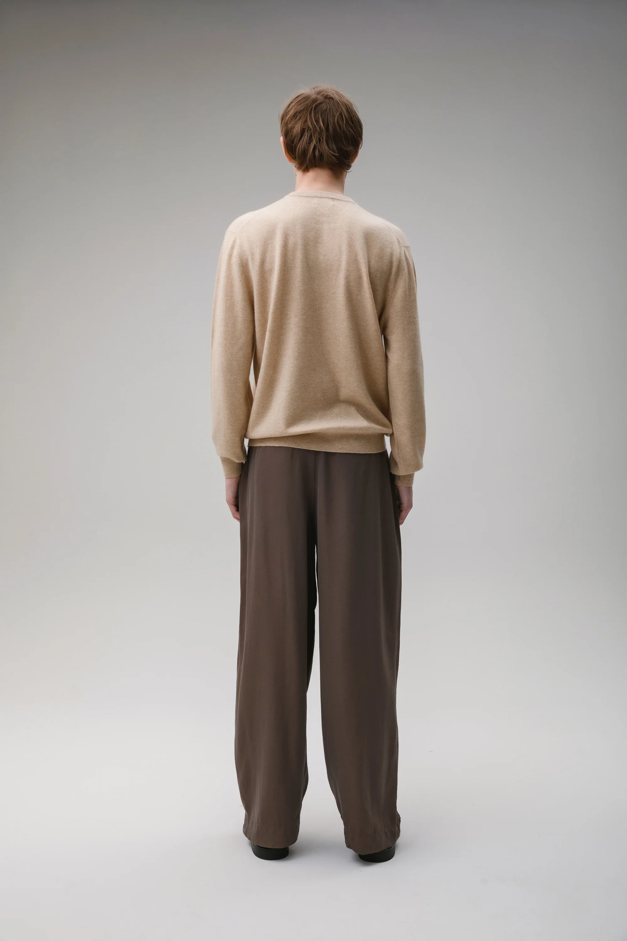 Men's Cashmere Crew Neck Jumper - Vicuna - Image 5
