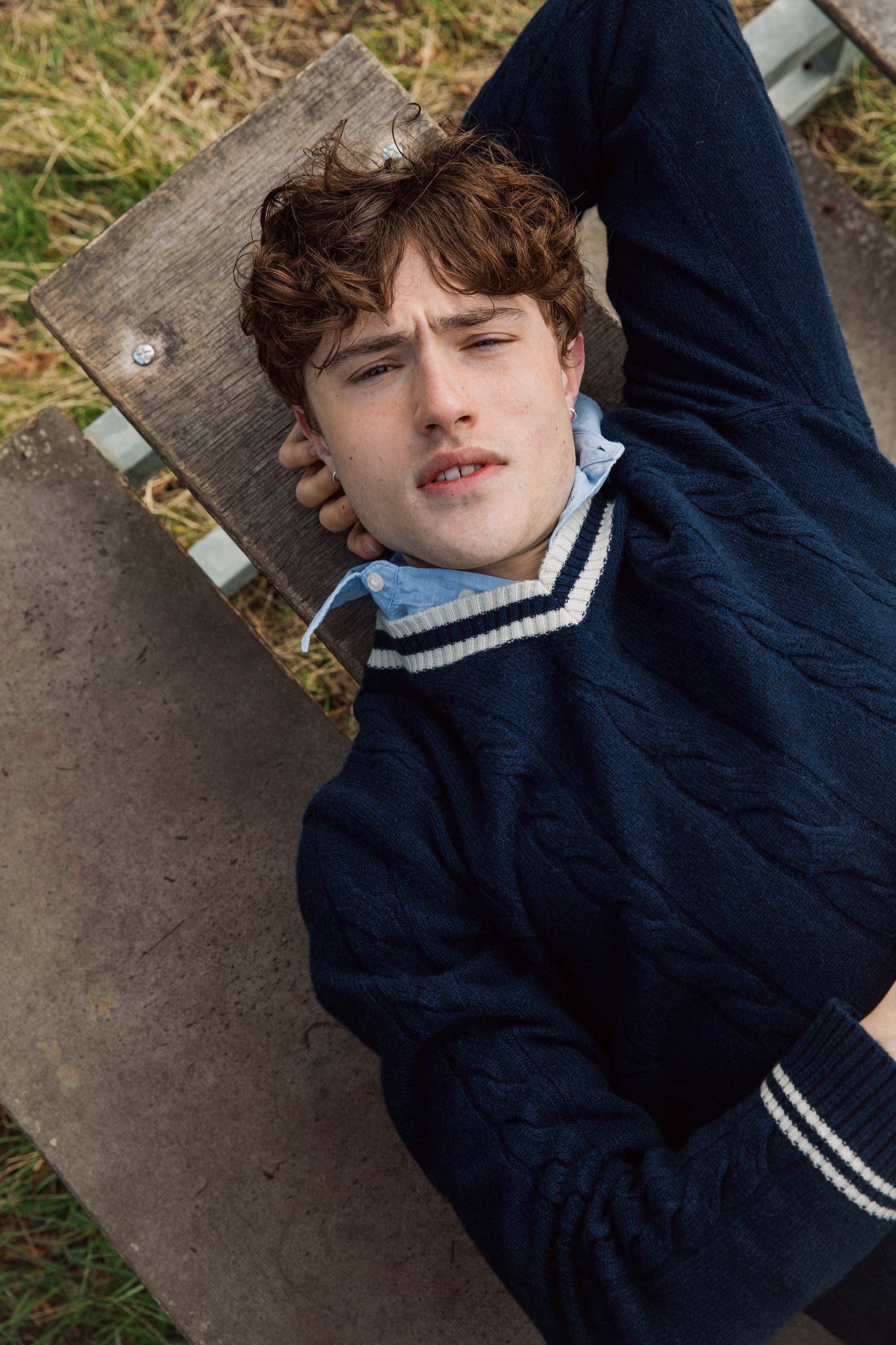 Men's Cashmere Cricket Style Jumper - Cosmos