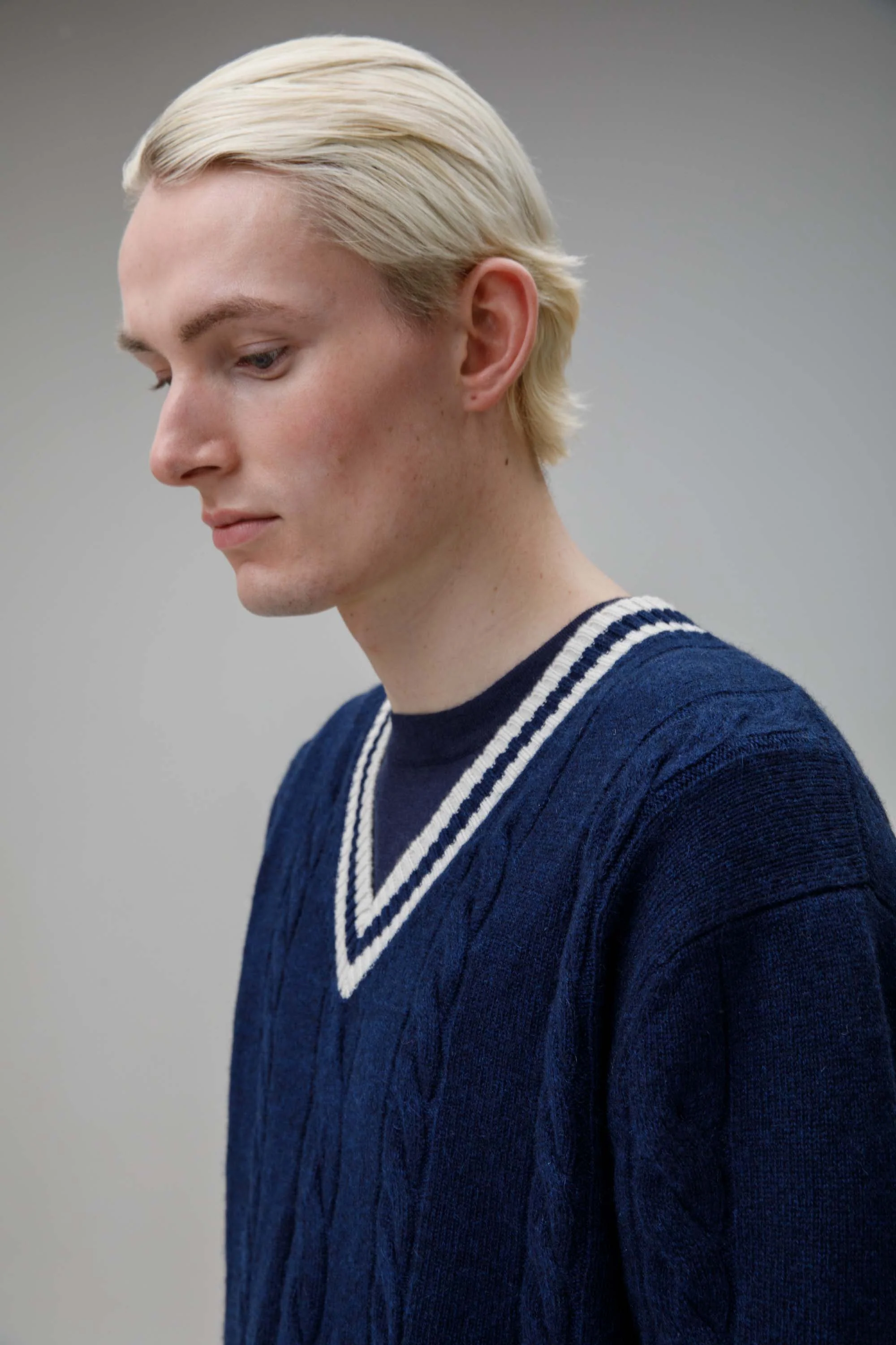 Men's Cashmere Cricket Style Jumper - Cosmos - Image 4