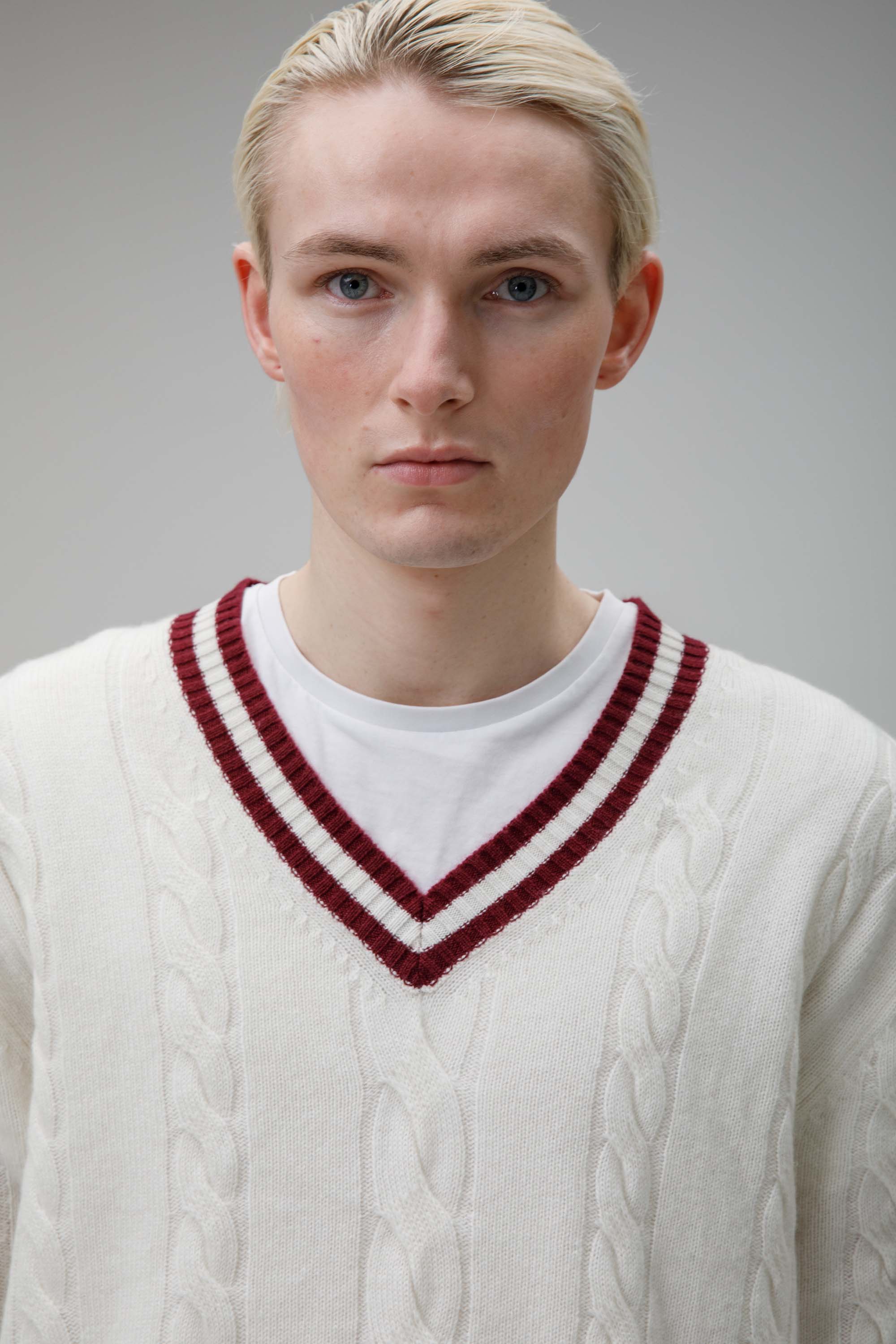 Men's Cashmere Cricket Style Jumper - Soft White - Image 3