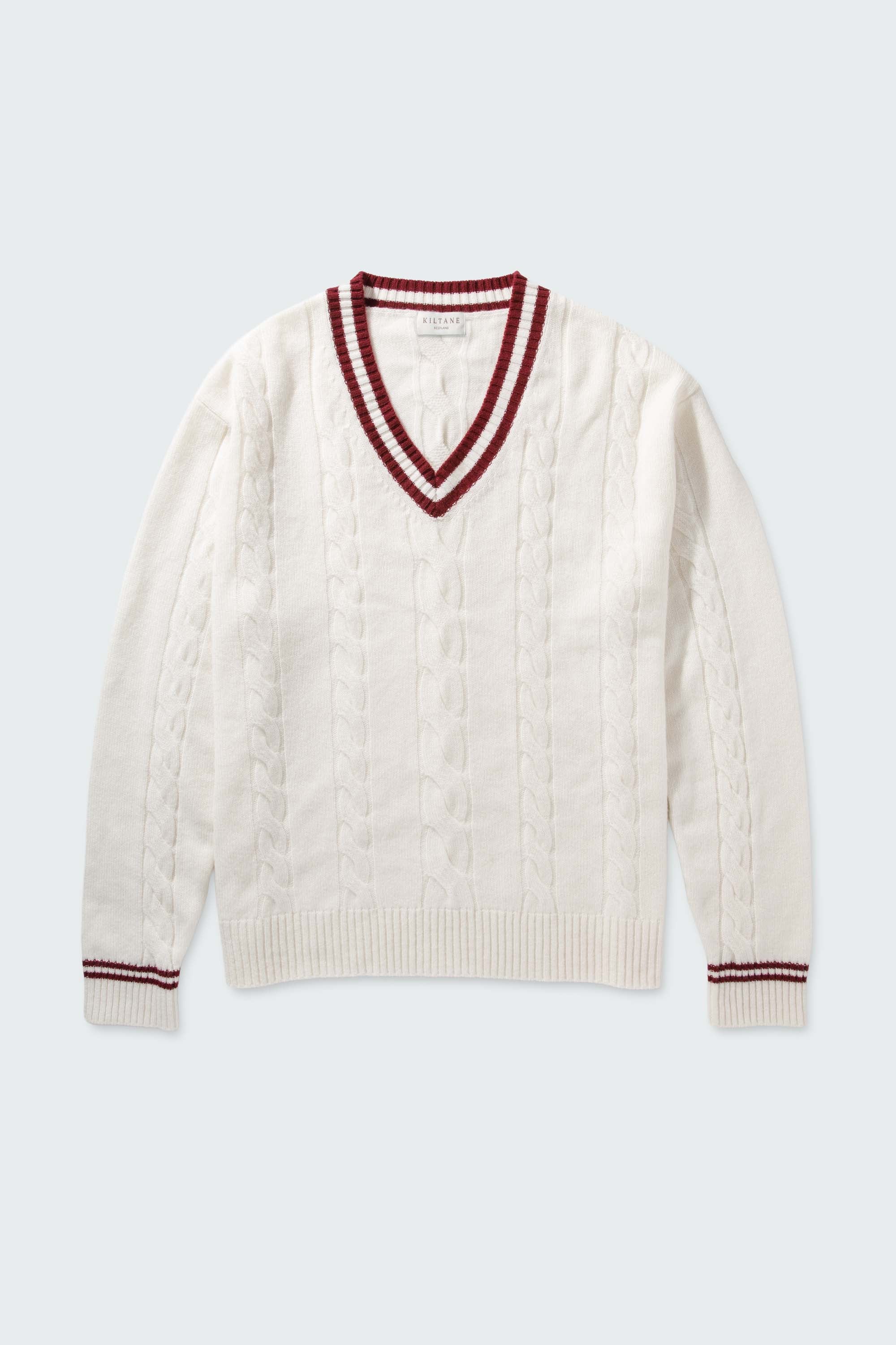 Men's Cashmere Cricket Style Jumper - Soft White - Image 6