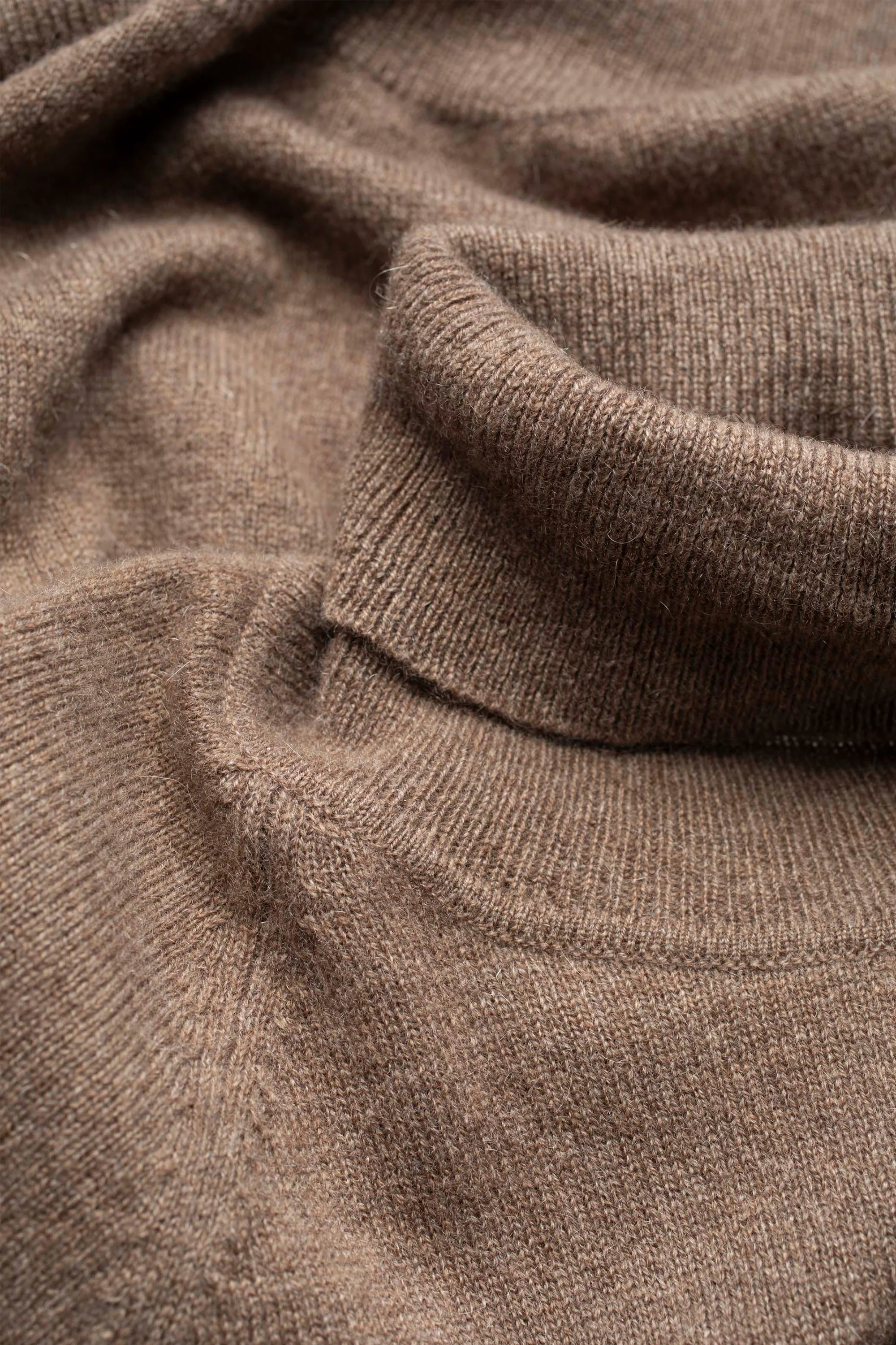 Men's Cashmere Roll Neck Jumper - Squirrel - Image 3